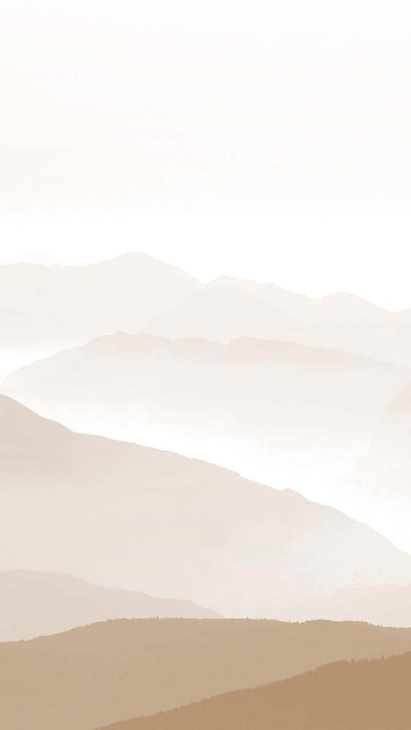 Aesthetic Minimalist iPhone, minimalist watercolor style, soft layered mountain ranges, HD Phone Wallpaper