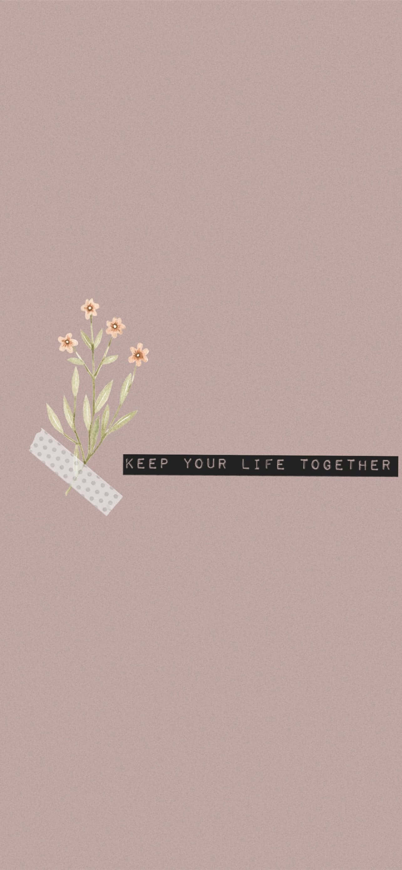 minimalist illustration, bandaged flower stem, keep your life together, 2K Phone Wallpaper