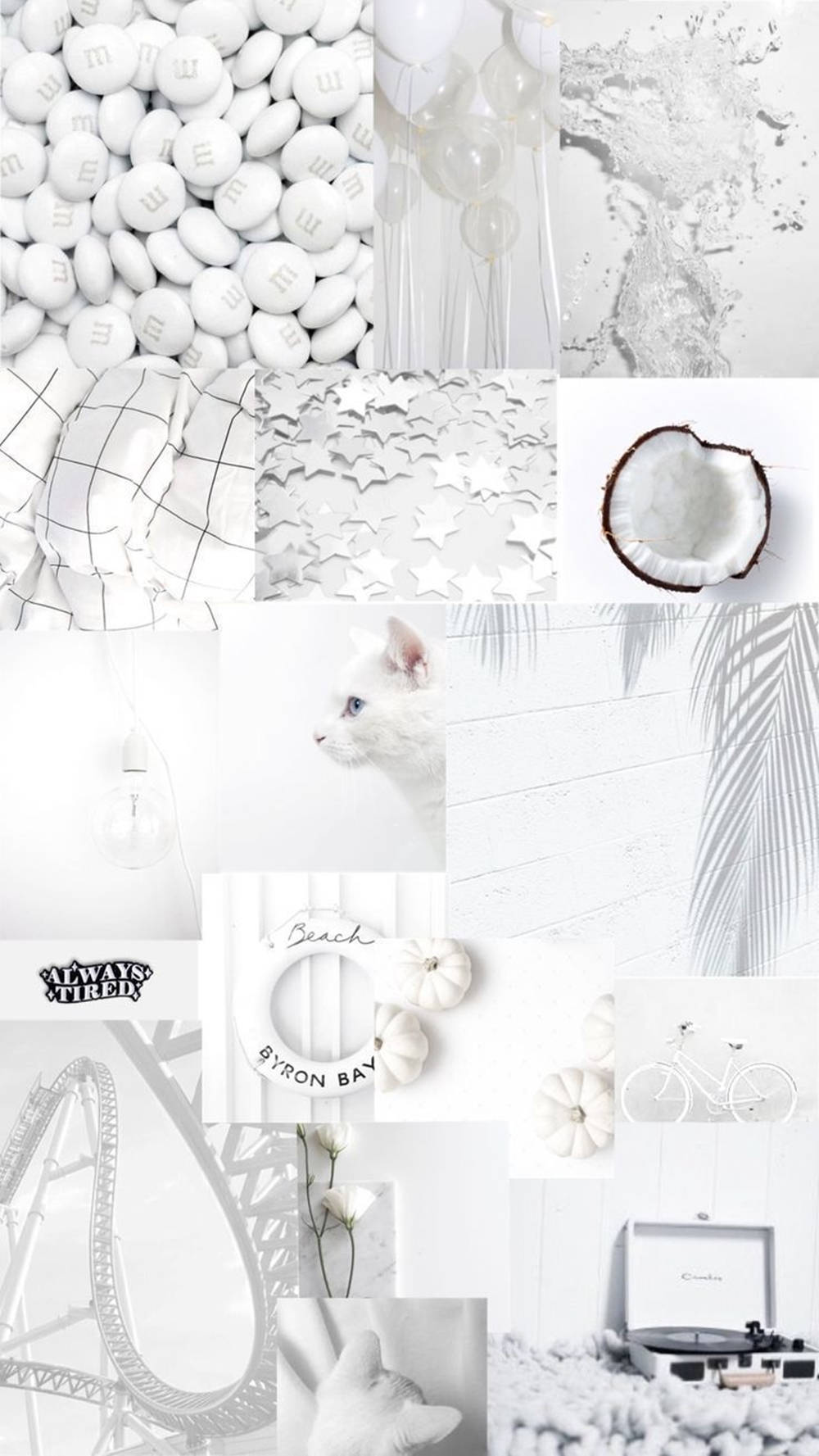 white aesthetic, iPhone, minimalist monochrome collage, HD Phone Wallpaper