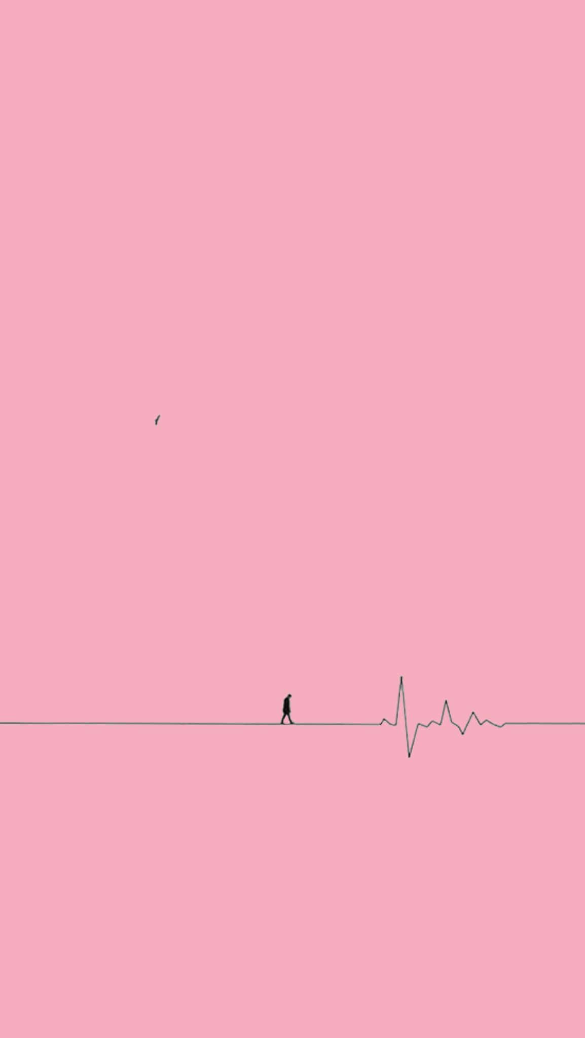 ECG Line, pink, heartbeat pulse graphic, Full HD Phone Wallpaper