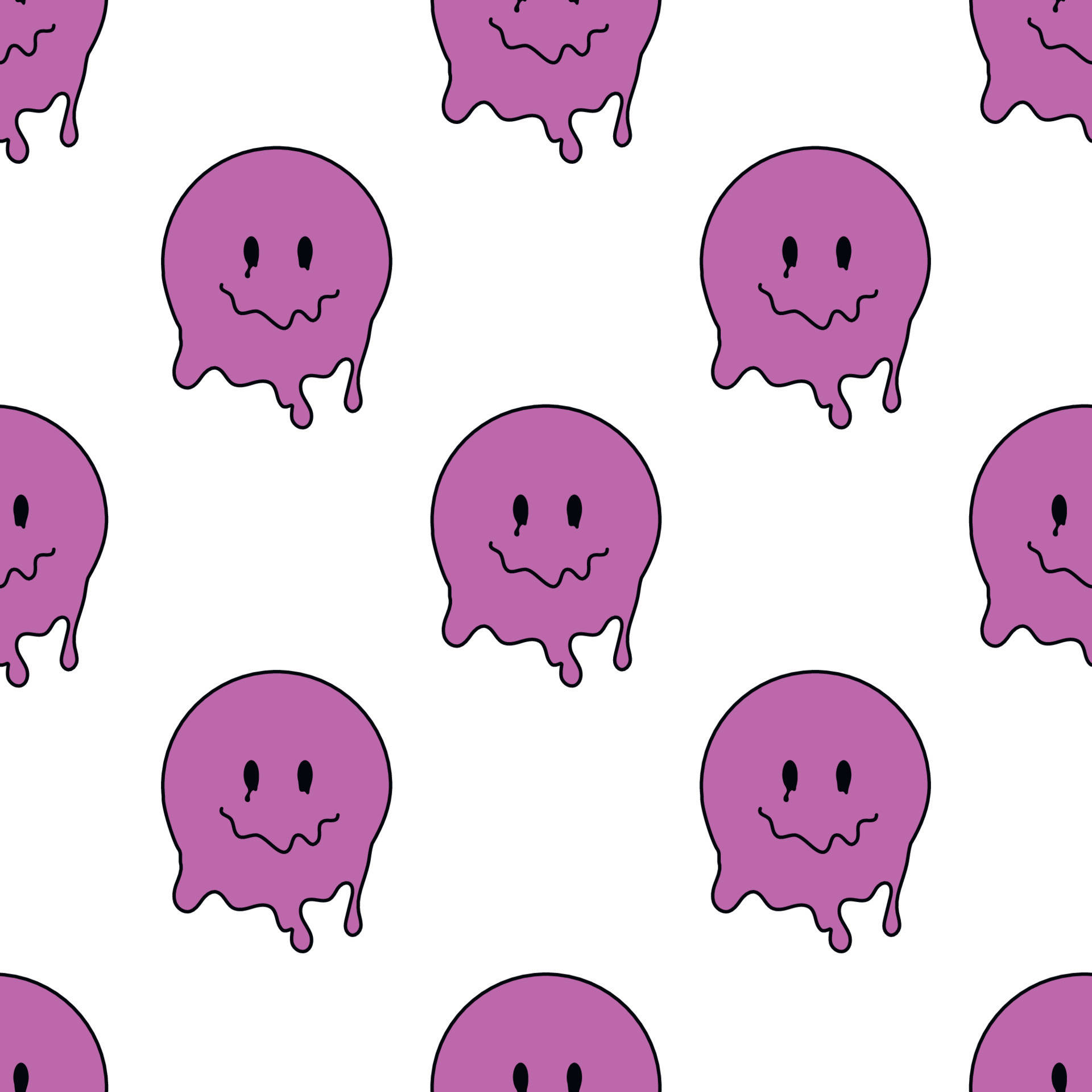 trippy face, purple smiling drip shapes, white background, Full HD Desktop Wallpaper