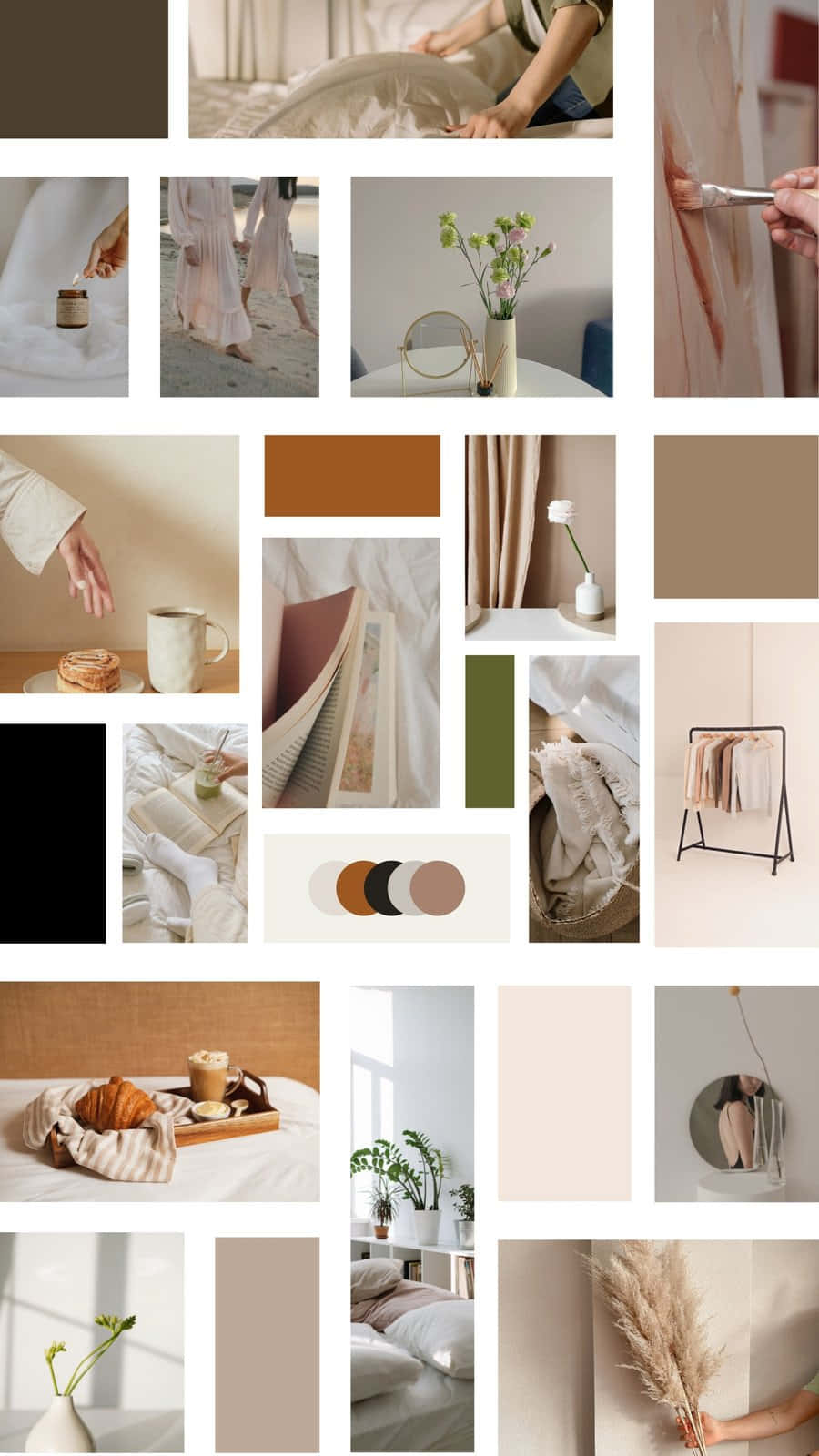 Aesthetic Moodboard, soft earth tones, cozy interiors, HD Phone Wallpaper