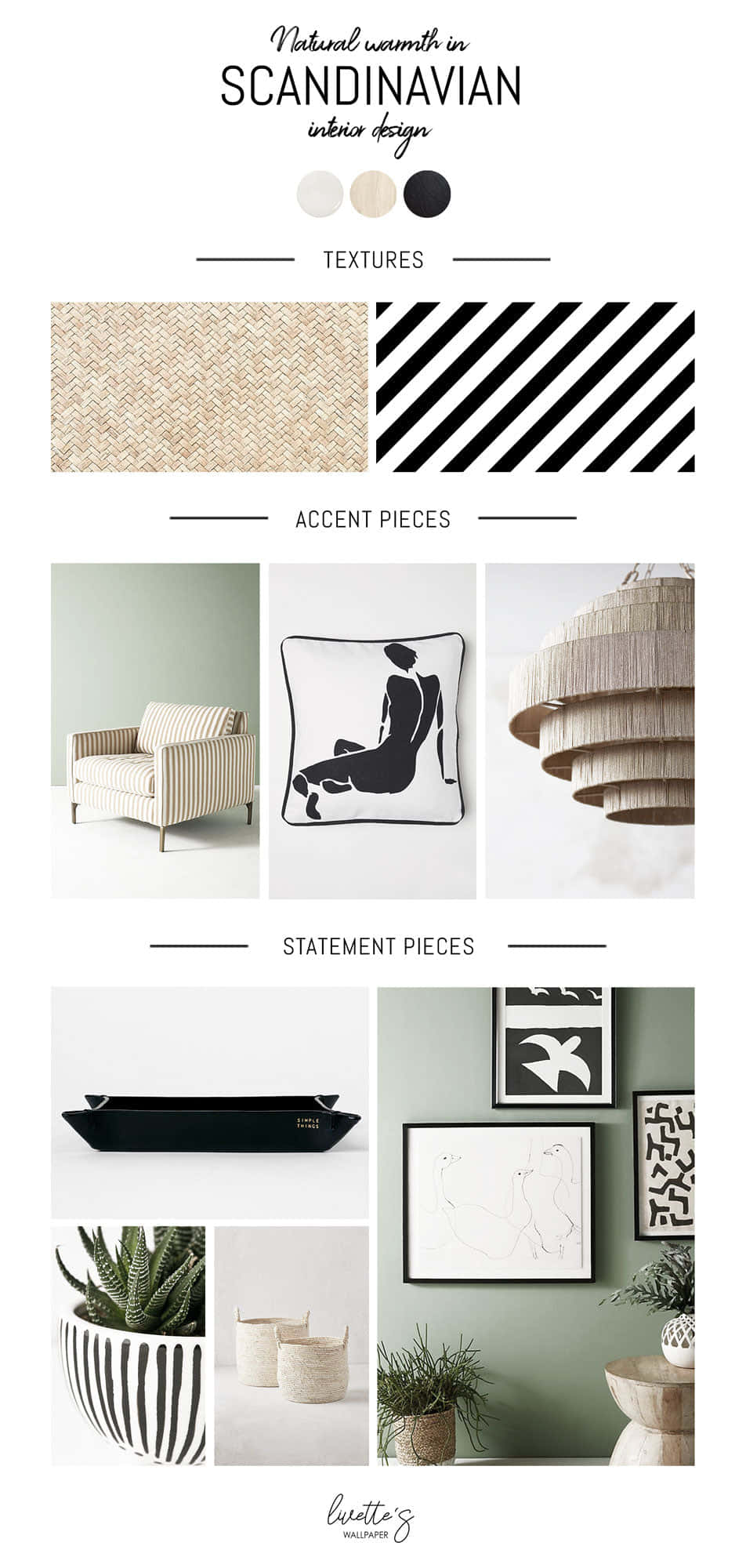Scandinavian interior design, woven textures, black and white striped patterns, Full HD Phone Wallpaper