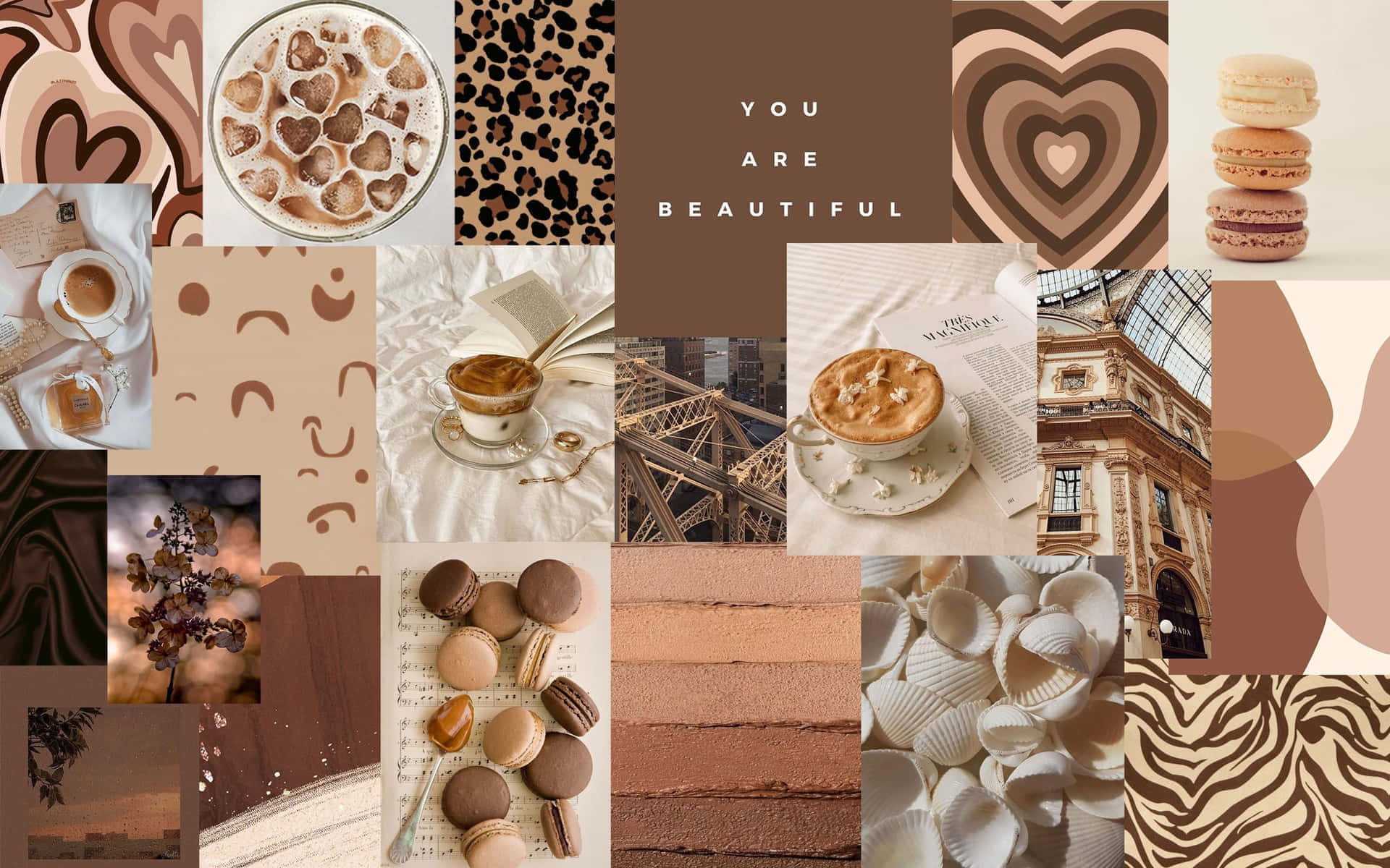 earthy browns, creams, macarons, Full HD Desktop Wallpaper