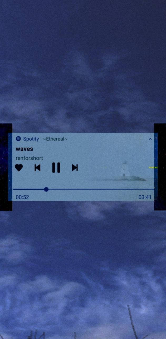 Aesthetic Music Of Waves By Renforshort, Spotify music player, moody twilight sky, HD Phone Wallpaper