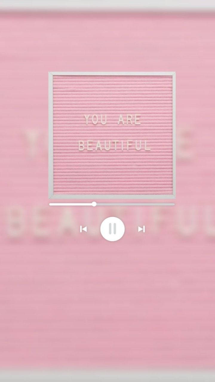 Aesthetic Music, soft pink felt board, you are beautiful, HD Phone Wallpaper