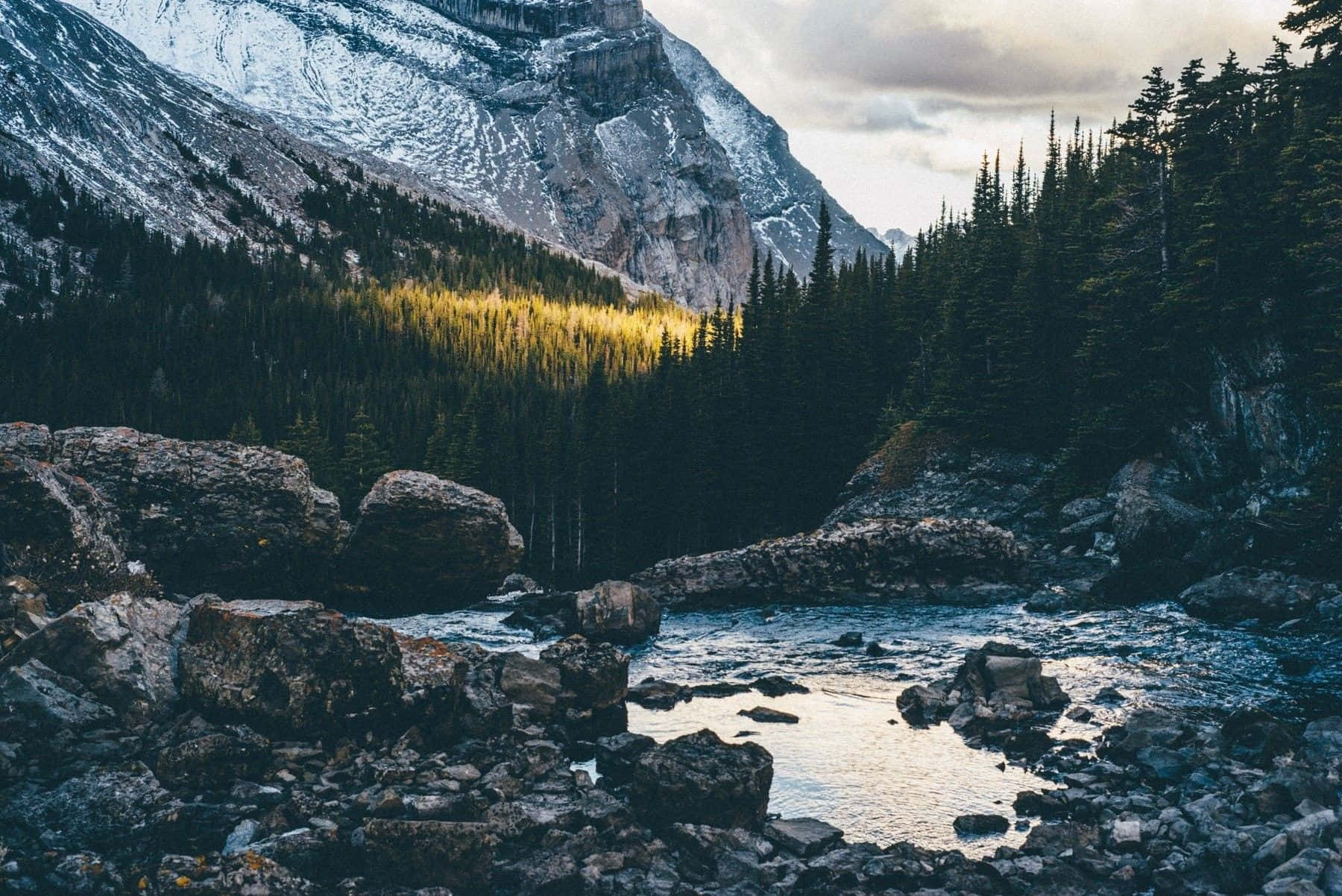 Aesthetic Nature Tumblr, mountain stream, rocky terrain, HD Desktop Wallpaper