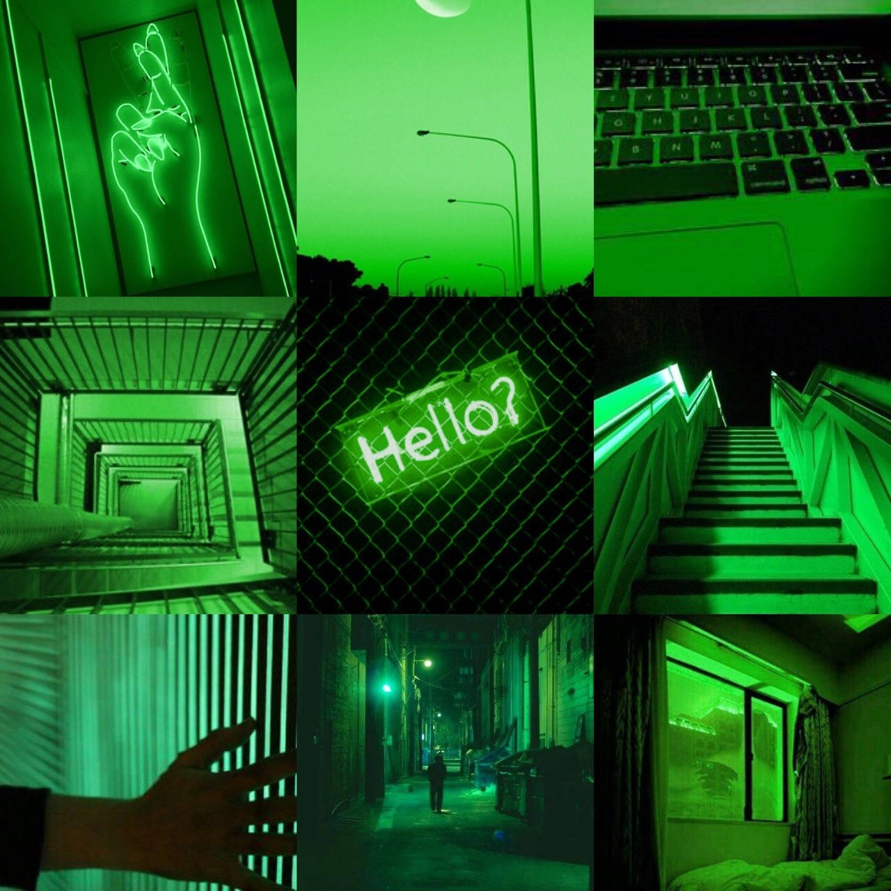 neon green, urban night scenes, neon signs, HD Desktop Wallpaper