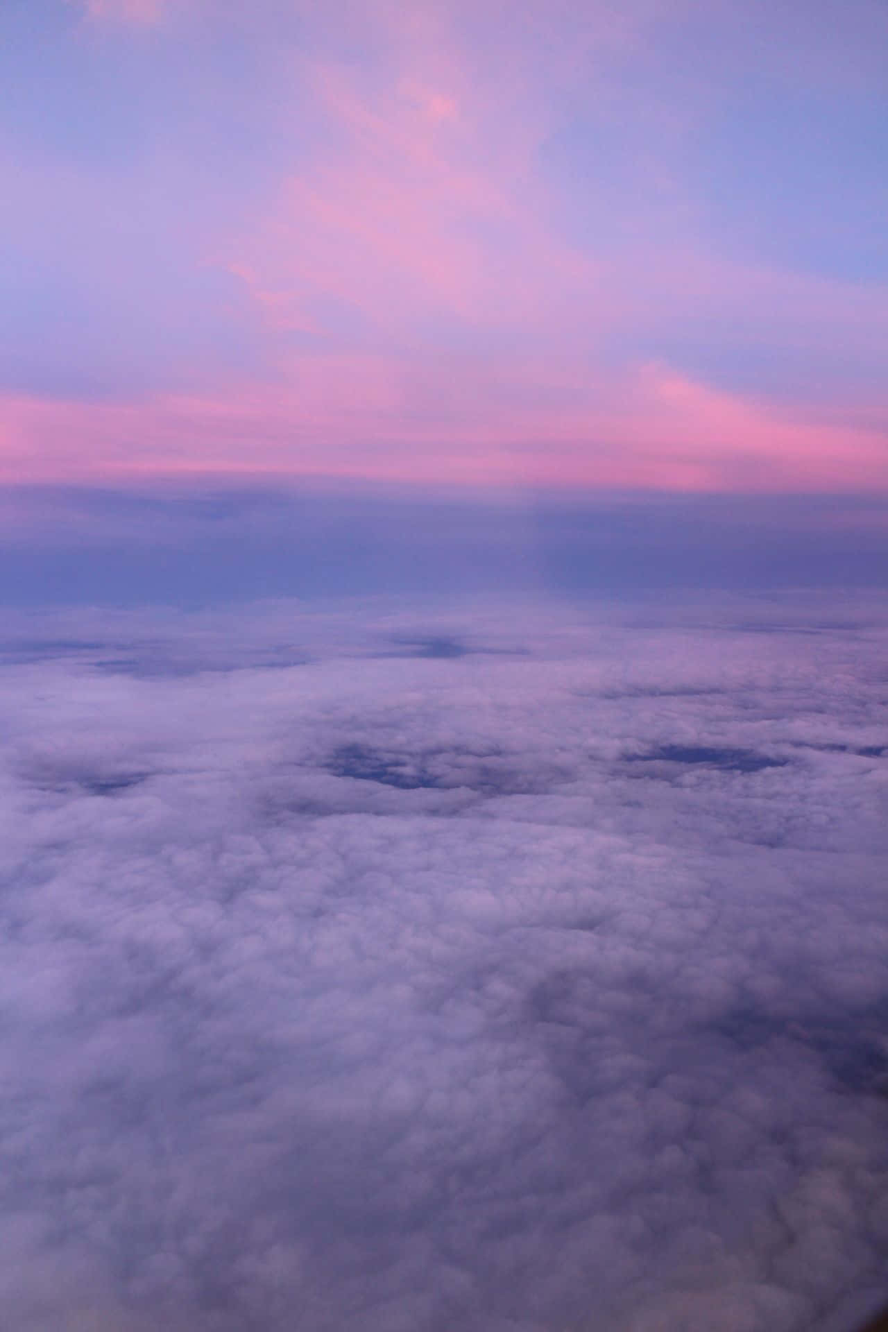 aerial view, fluffy clouds, soft pink and purple twilight hues, Full HD Phone Wallpaper