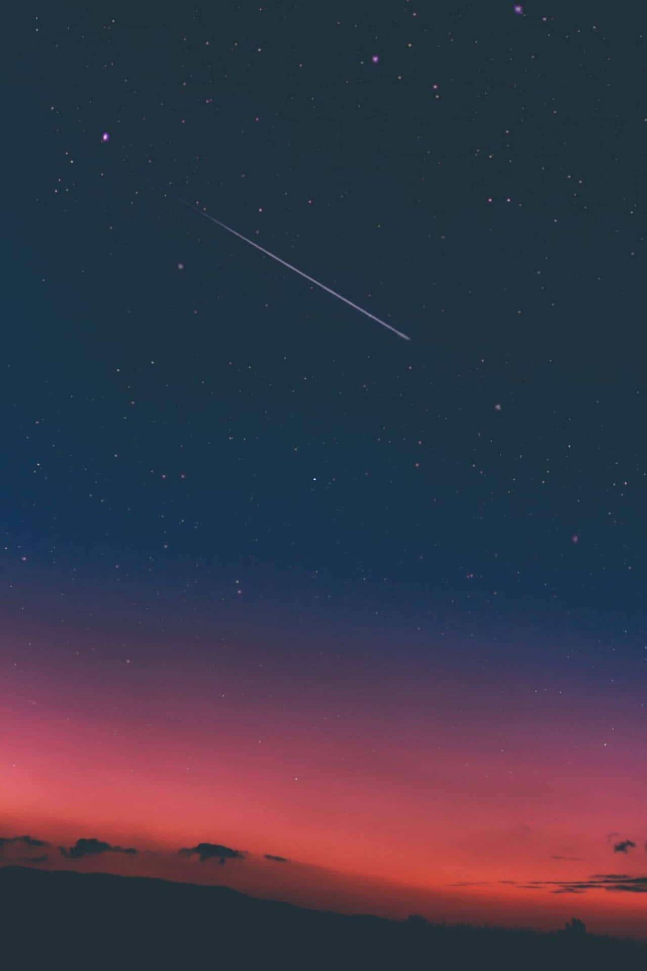 Aesthetic Night Sky, orange, pink, Full HD Phone Wallpaper