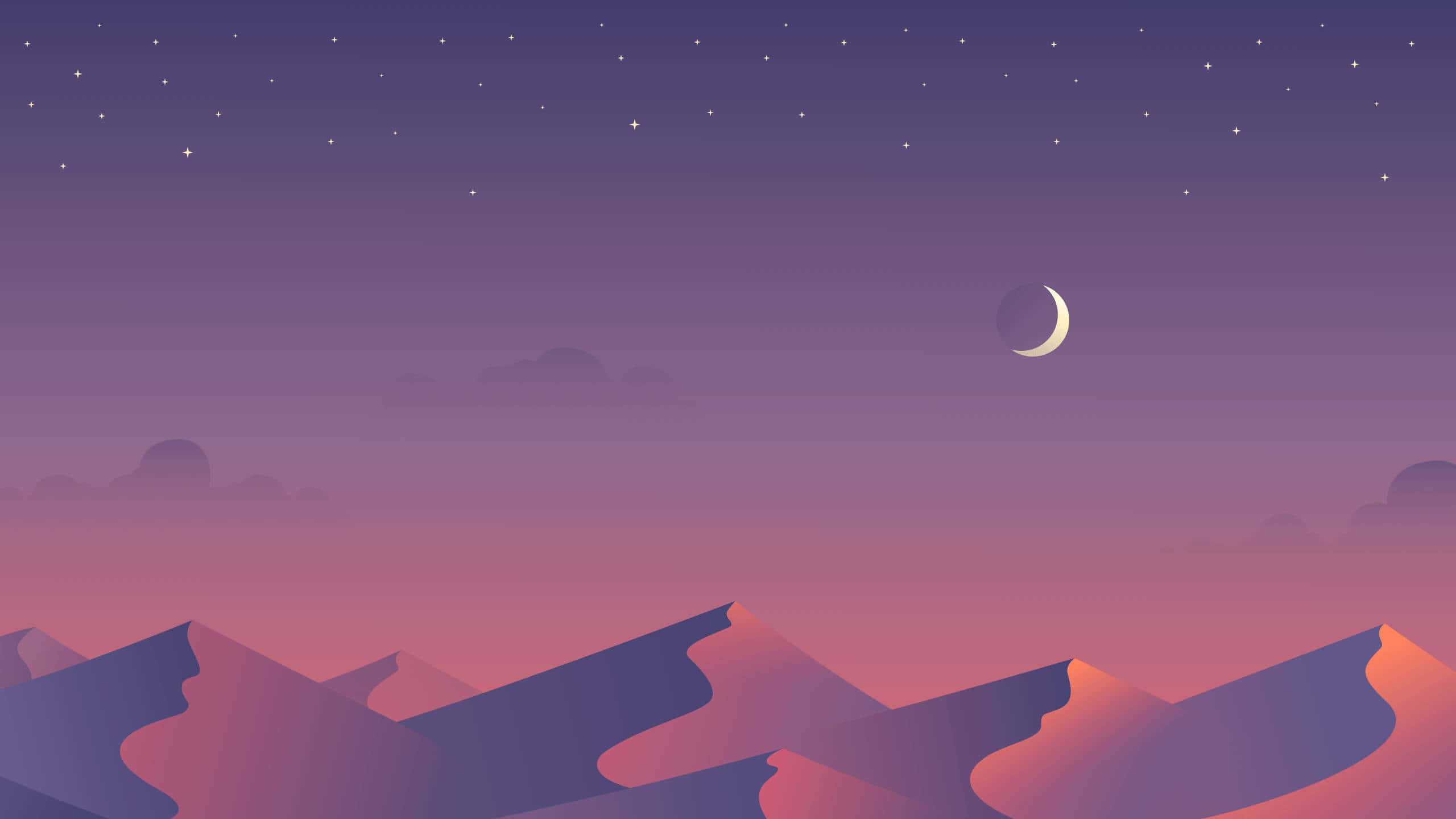 Aesthetic Night Sky, purple, pink, 2K Desktop Wallpaper