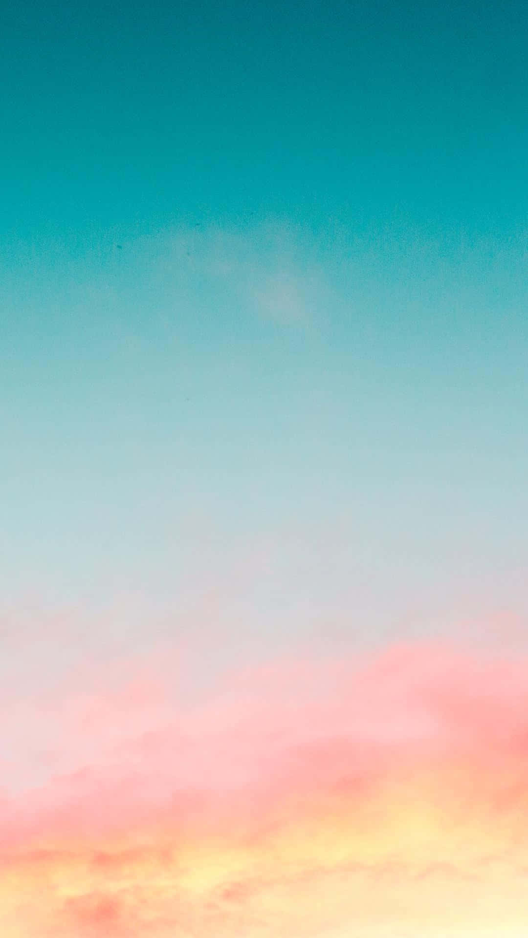 turquoise, soft pink, yellow clouds, Full HD Phone Wallpaper