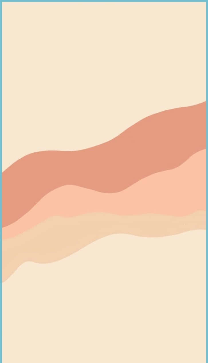 peach, cream, light blue border, SD Phone Wallpaper