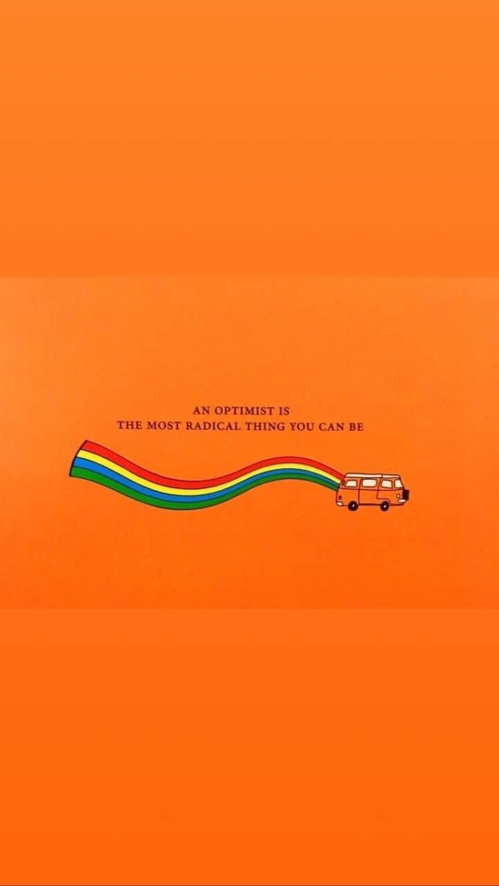 Aesthetic Orange One Color, vibrant rainbow trail, solid orange background, HD Phone Wallpaper