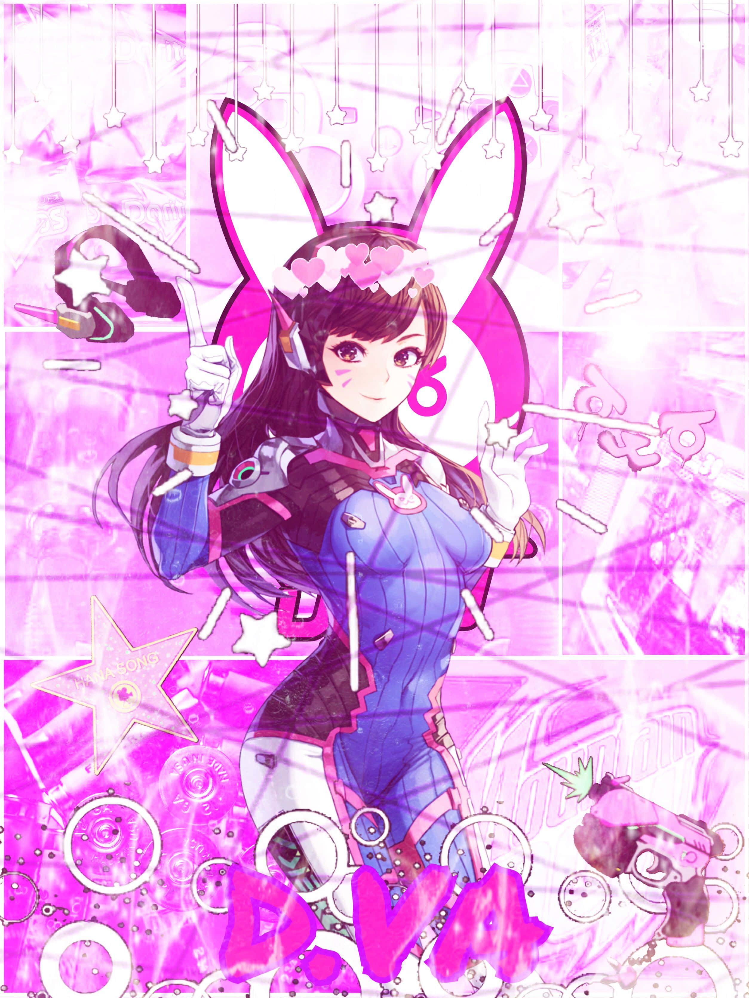 Aesthetic Overwatch, anime girl, bunny ears, 2K Phone Wallpaper
