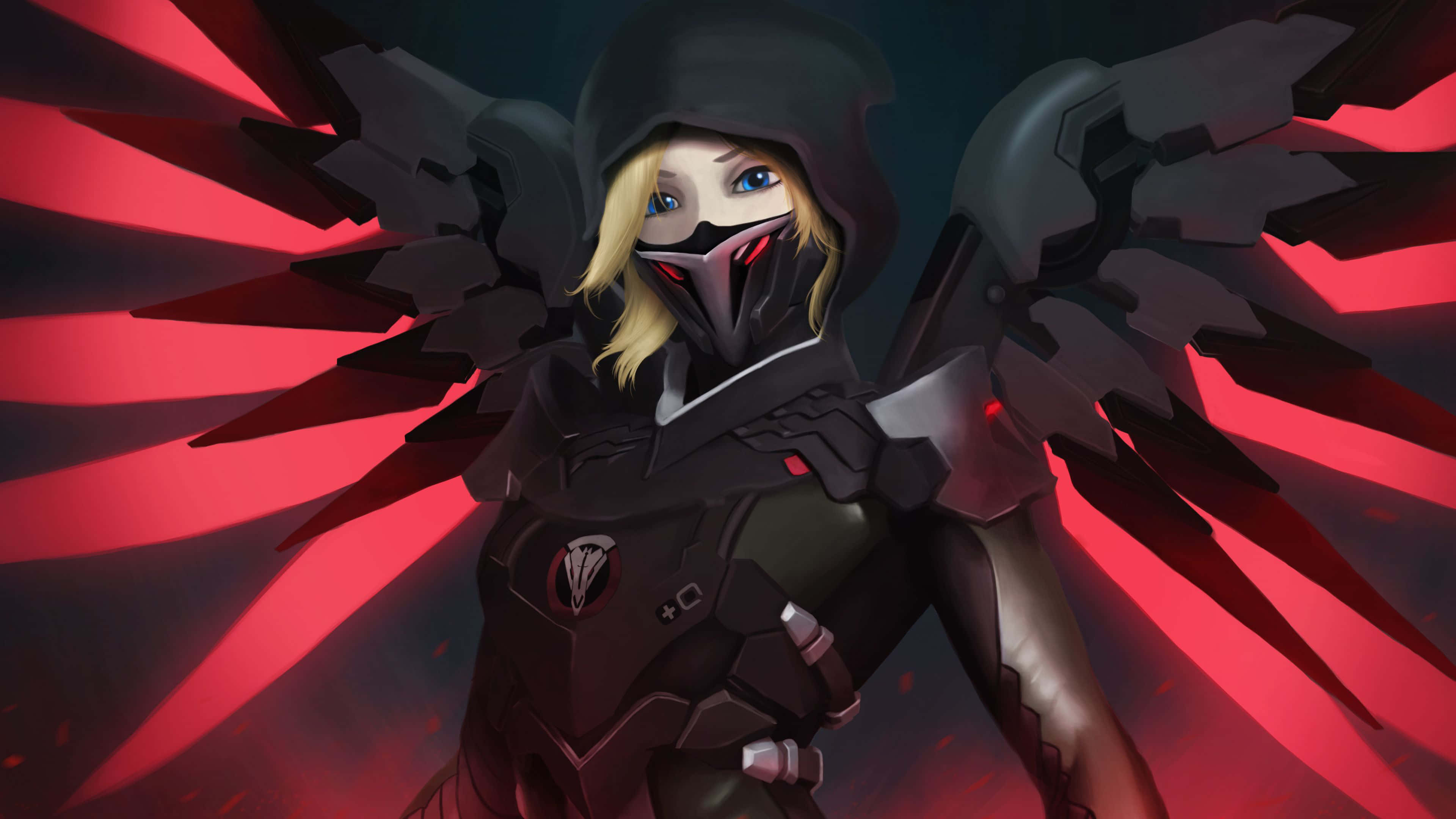 Aesthetic Overwatch, anime character, mechanical wings, 4K Desktop Wallpaper