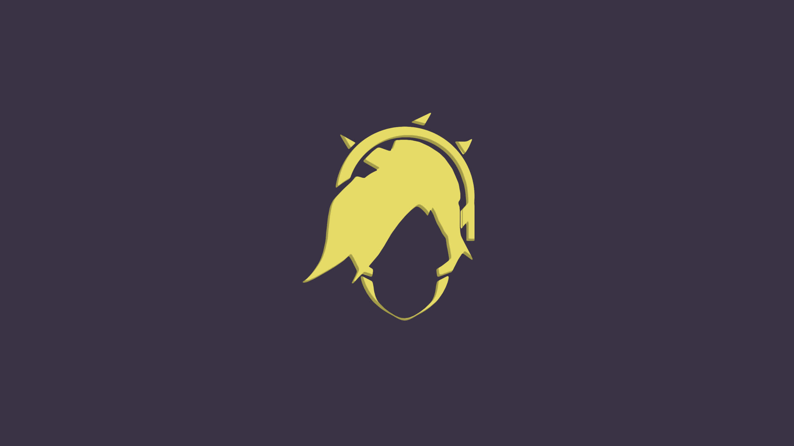 Overwatch, minimalist, yellow silhouette, 2K Desktop Wallpaper
