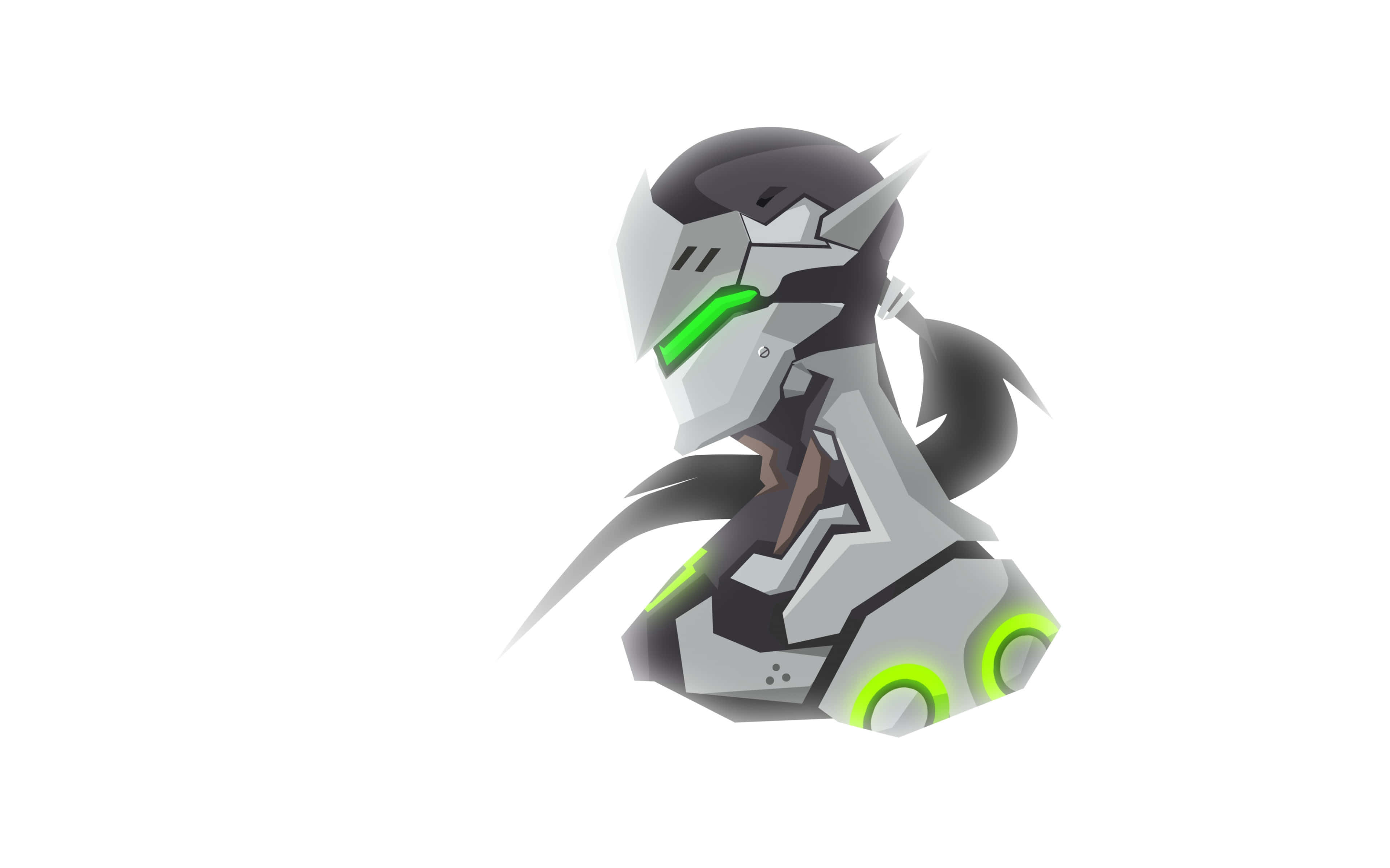 Overwatch, minimalist design, stylized anime robot, 4K Desktop Wallpaper