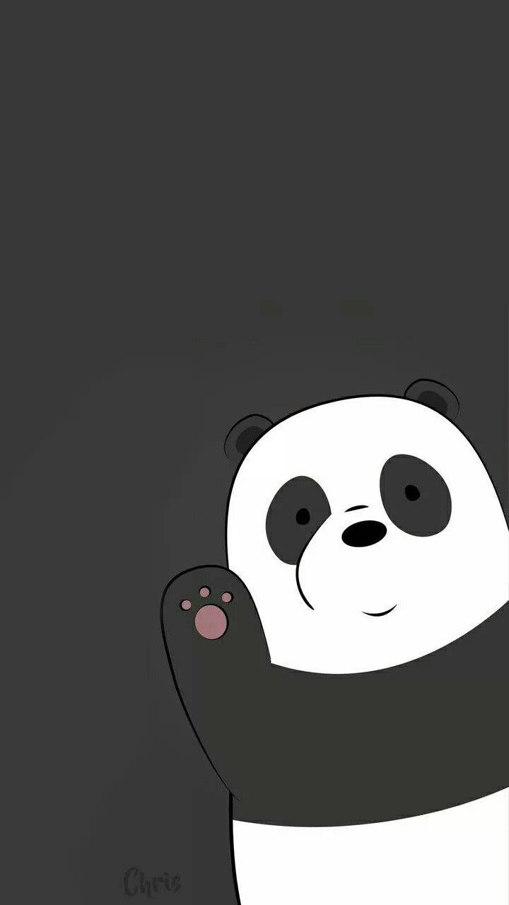 Aesthetic Panda Bear, cartoon panda, friendly smile, HD Phone Wallpaper