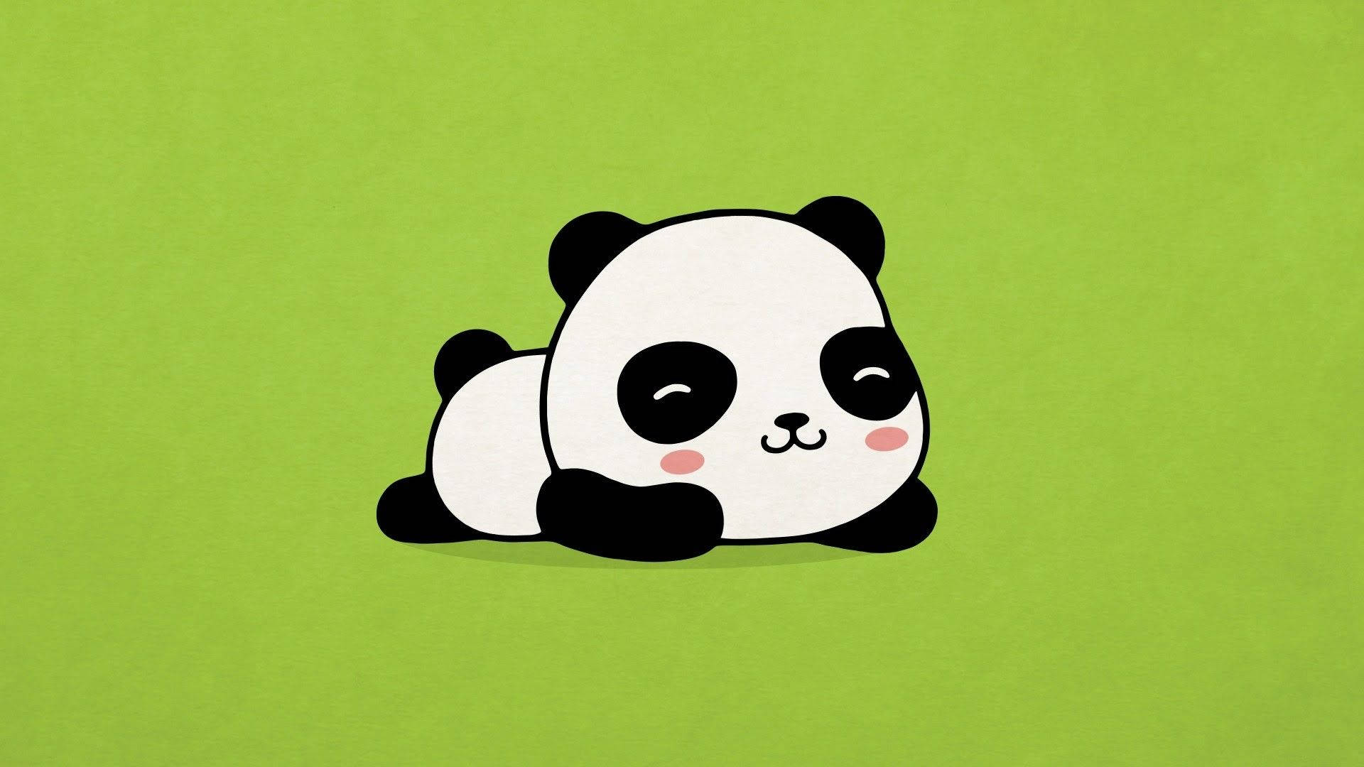 Aesthetic Panda, cartoon panda, closed eyes, Full HD Desktop Wallpaper
