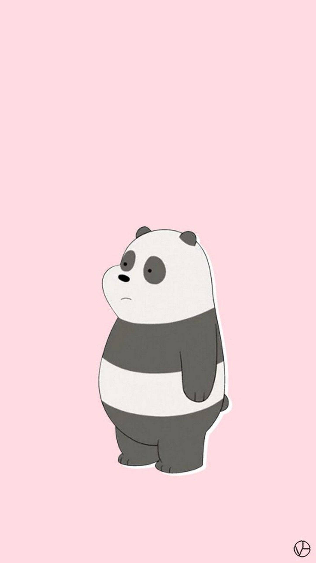 Aesthetic Panda, cartoon panda, sad expression, Full HD Phone Wallpaper