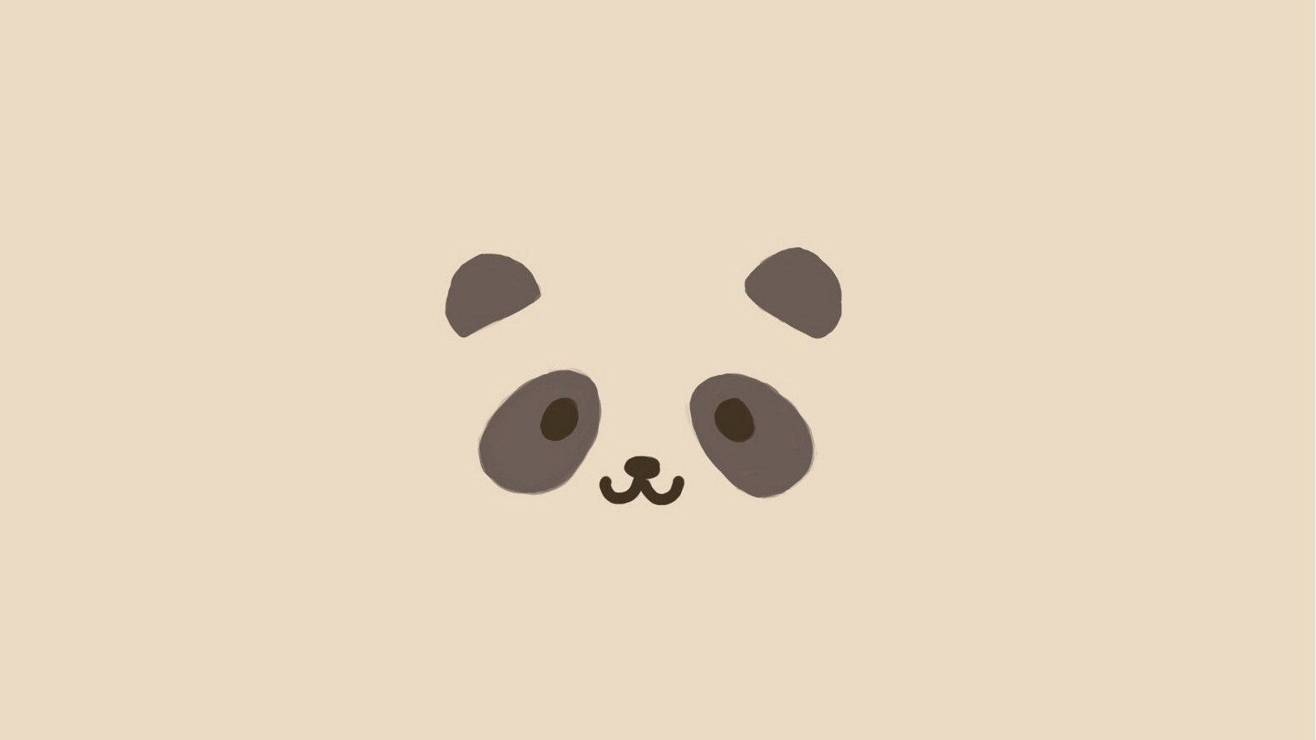 Aesthetic Panda, panda face, minimalist illustration, Full HD Desktop Wallpaper