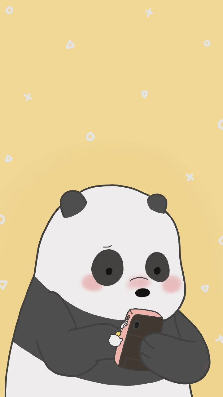 Aesthetic Panda Bear, rosy cheeks, surprised, HD Phone Wallpaper