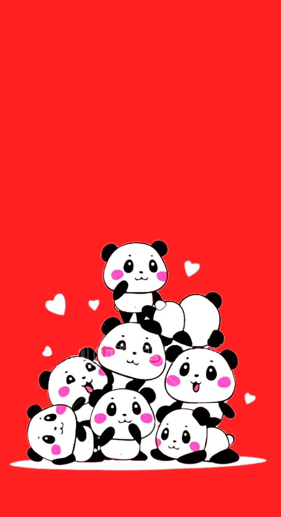 girly cute panda, cartoon pandas, pink cheeks, HD Phone Wallpaper