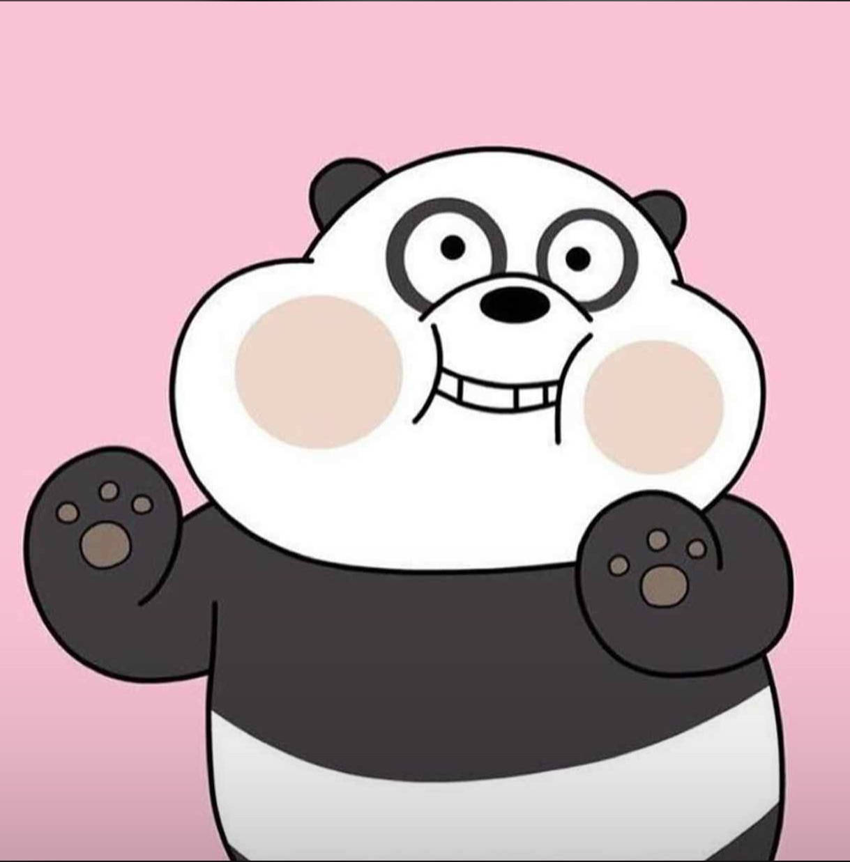 Aesthetic Panda, cartoon panda, rosy cheeks, SD Phone Wallpaper