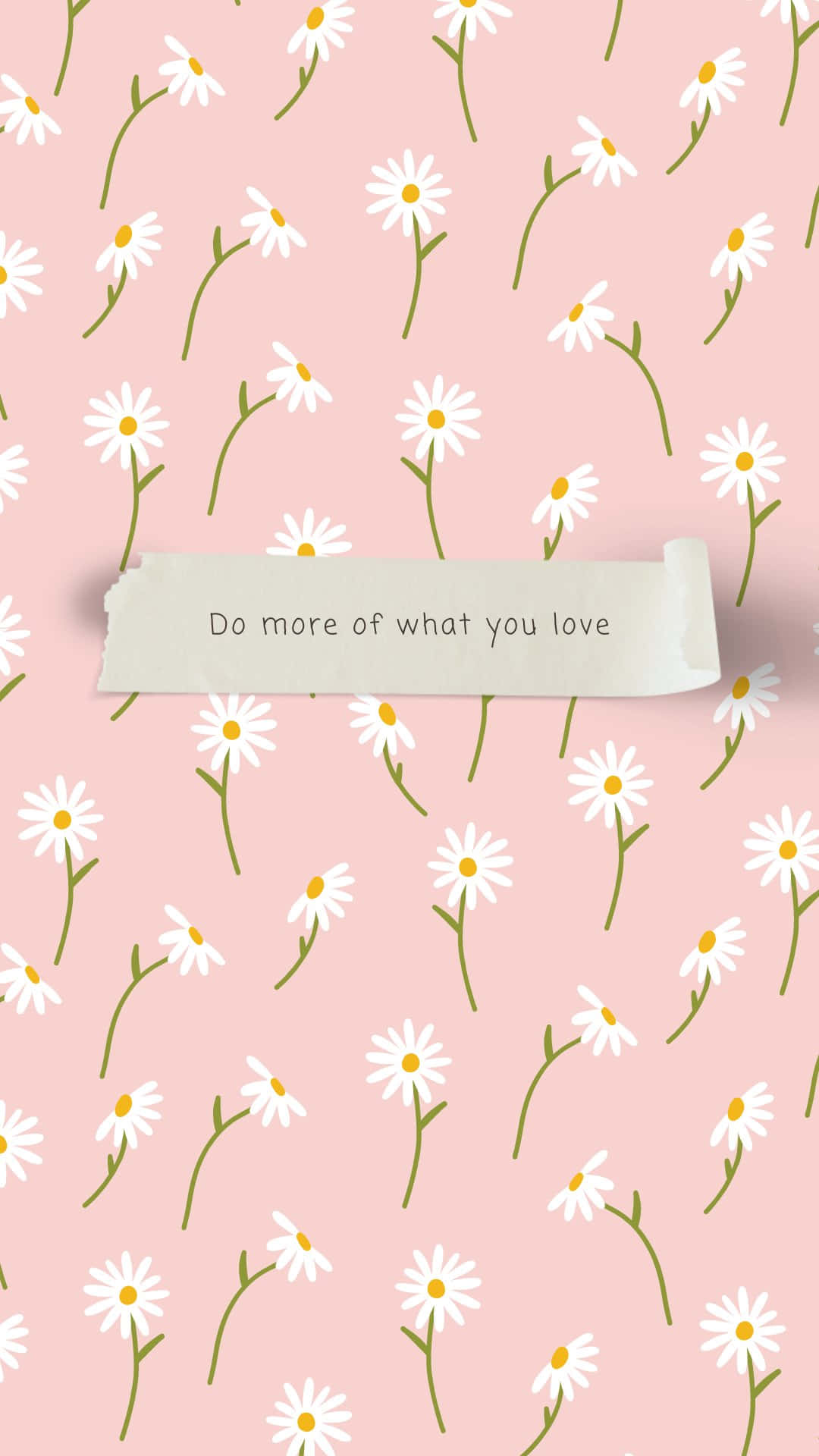 pastel daisy, pink background, scattered daisies, Full HD Phone Wallpaper