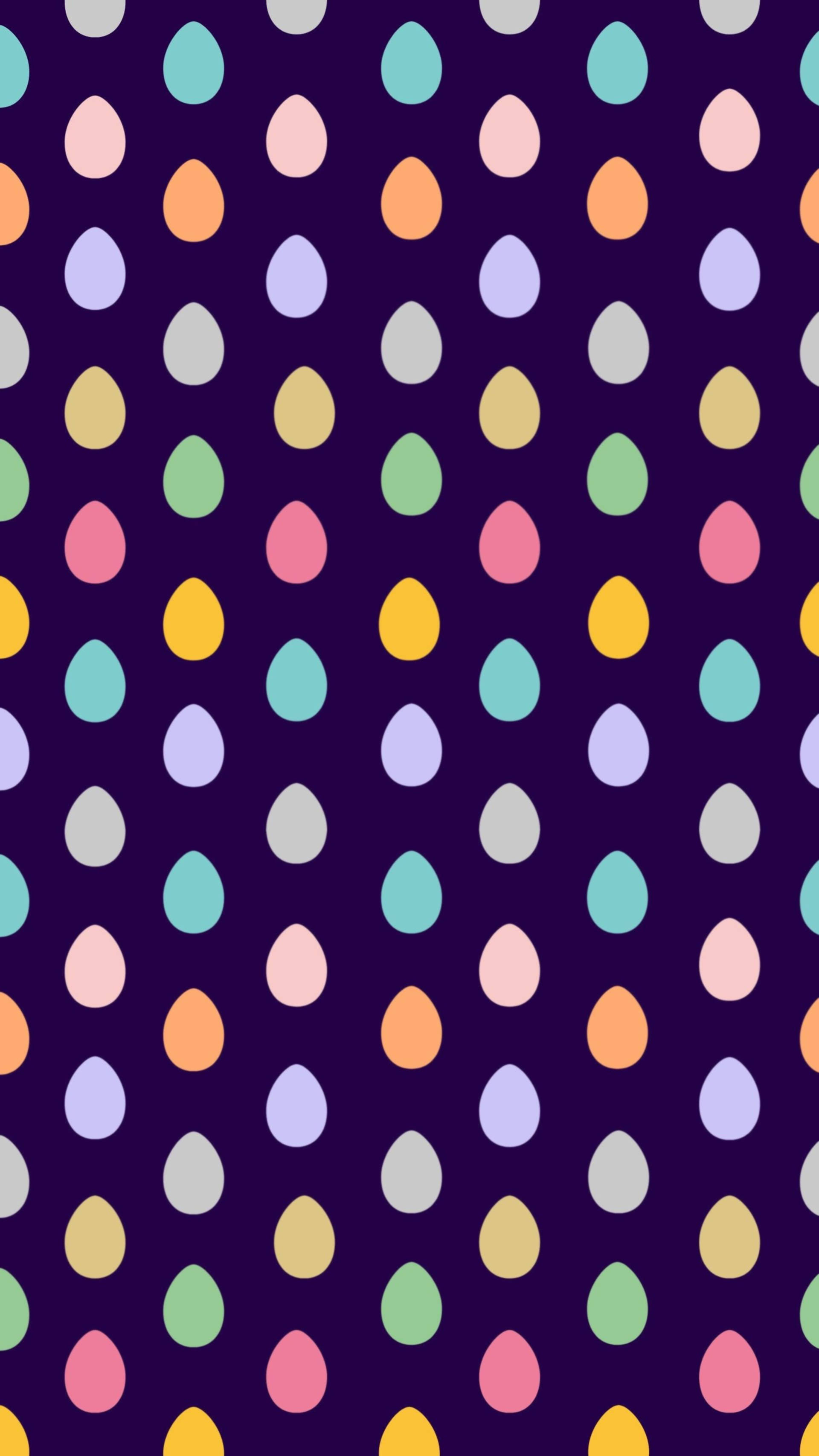 colorful eggs, pastel teardrop shapes, rainbow hues, 2K Phone Wallpaper