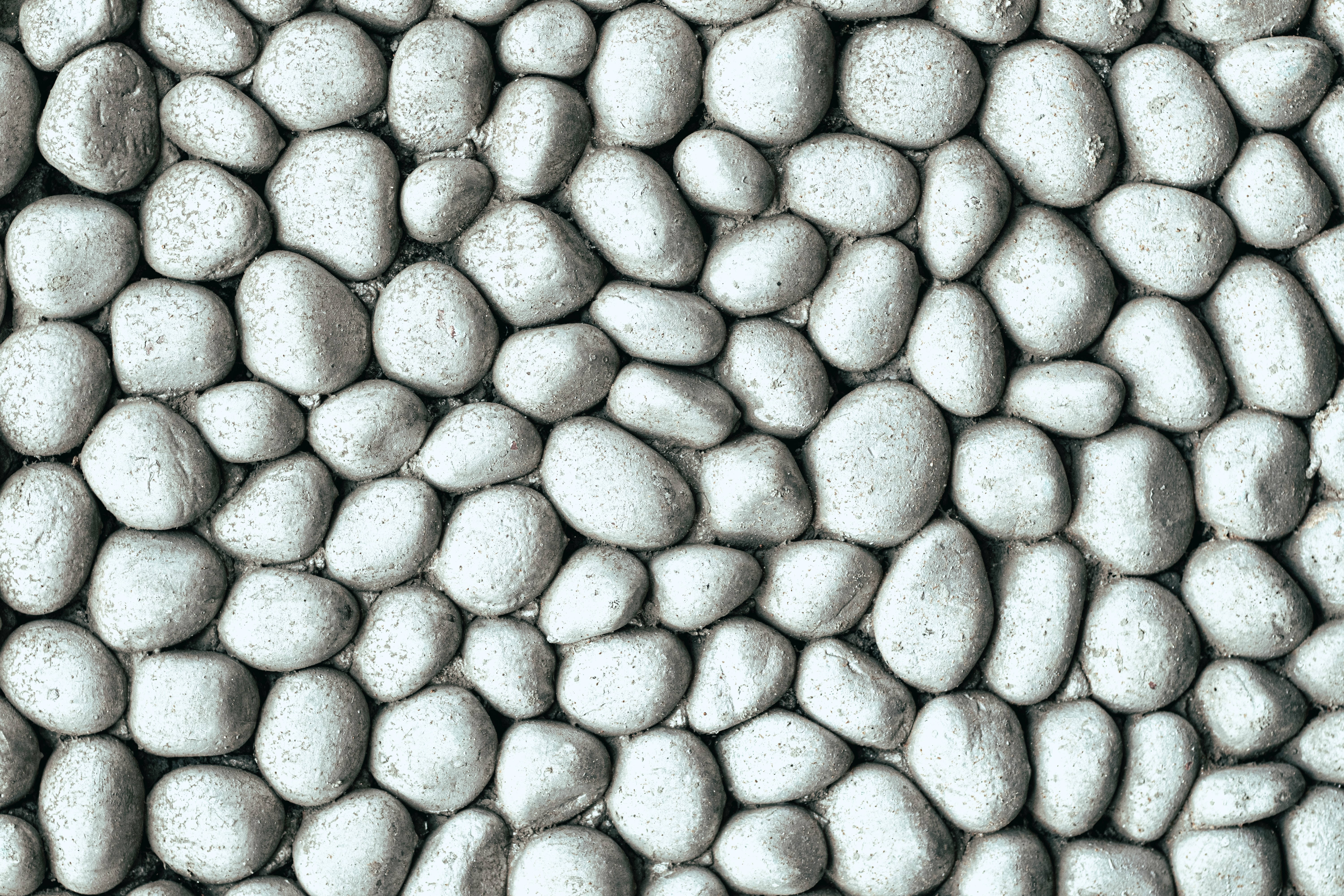 white rocks aesthetic pattern, smooth rounded gray stones, natural mosaic pattern, 5K Desktop Wallpaper