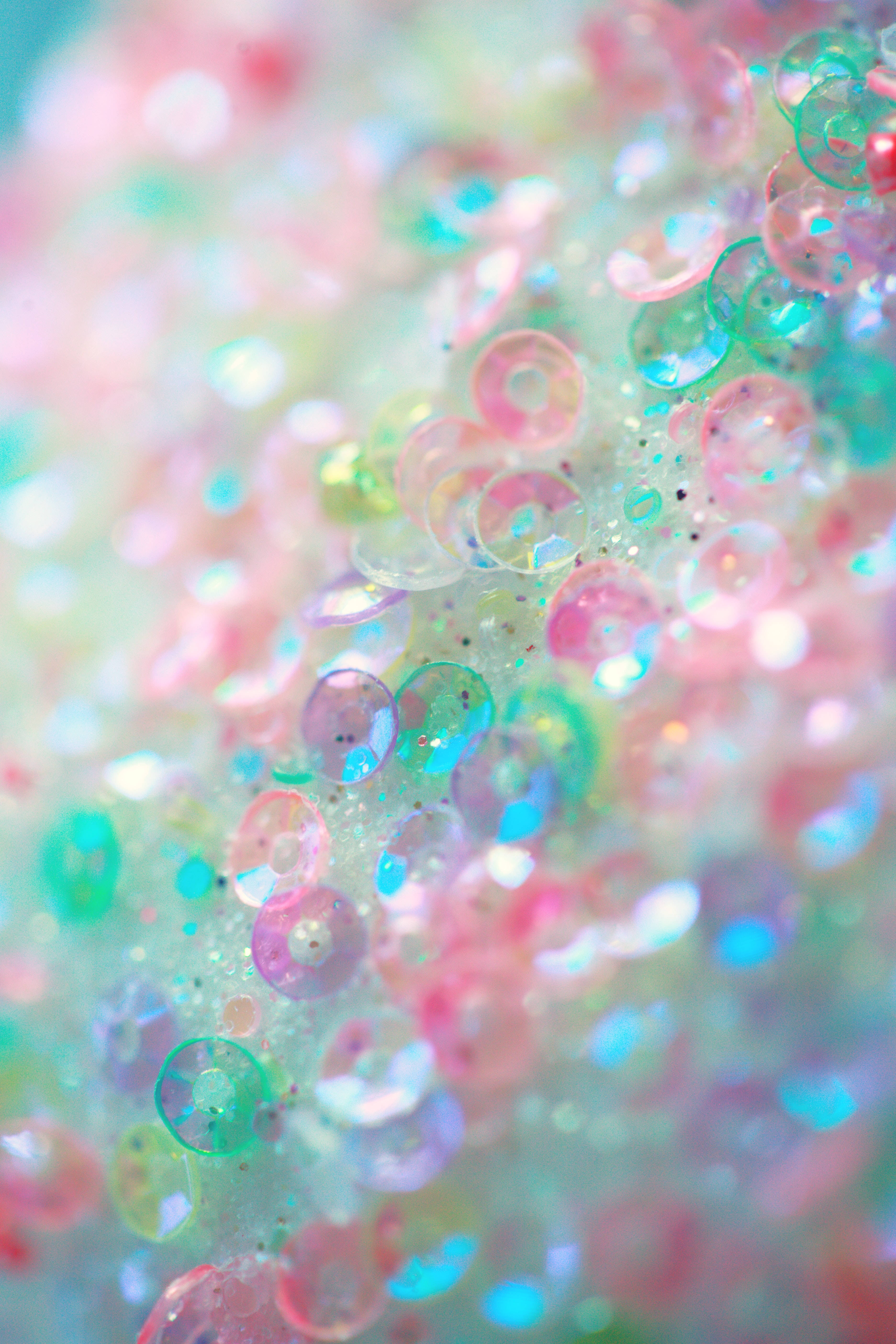 sequins, colorful translucent beads, glittery sparkles, 5K Phone Wallpaper