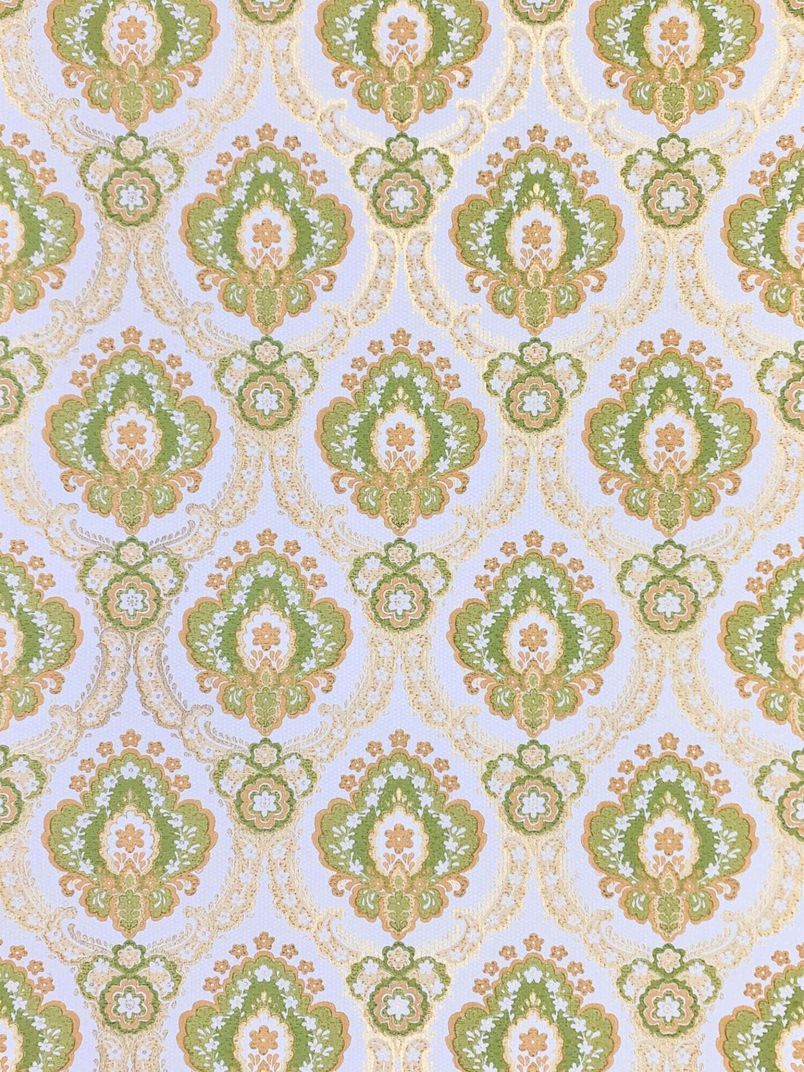 vintage wallpaper, green gold, cream, Full HD Phone Wallpaper
