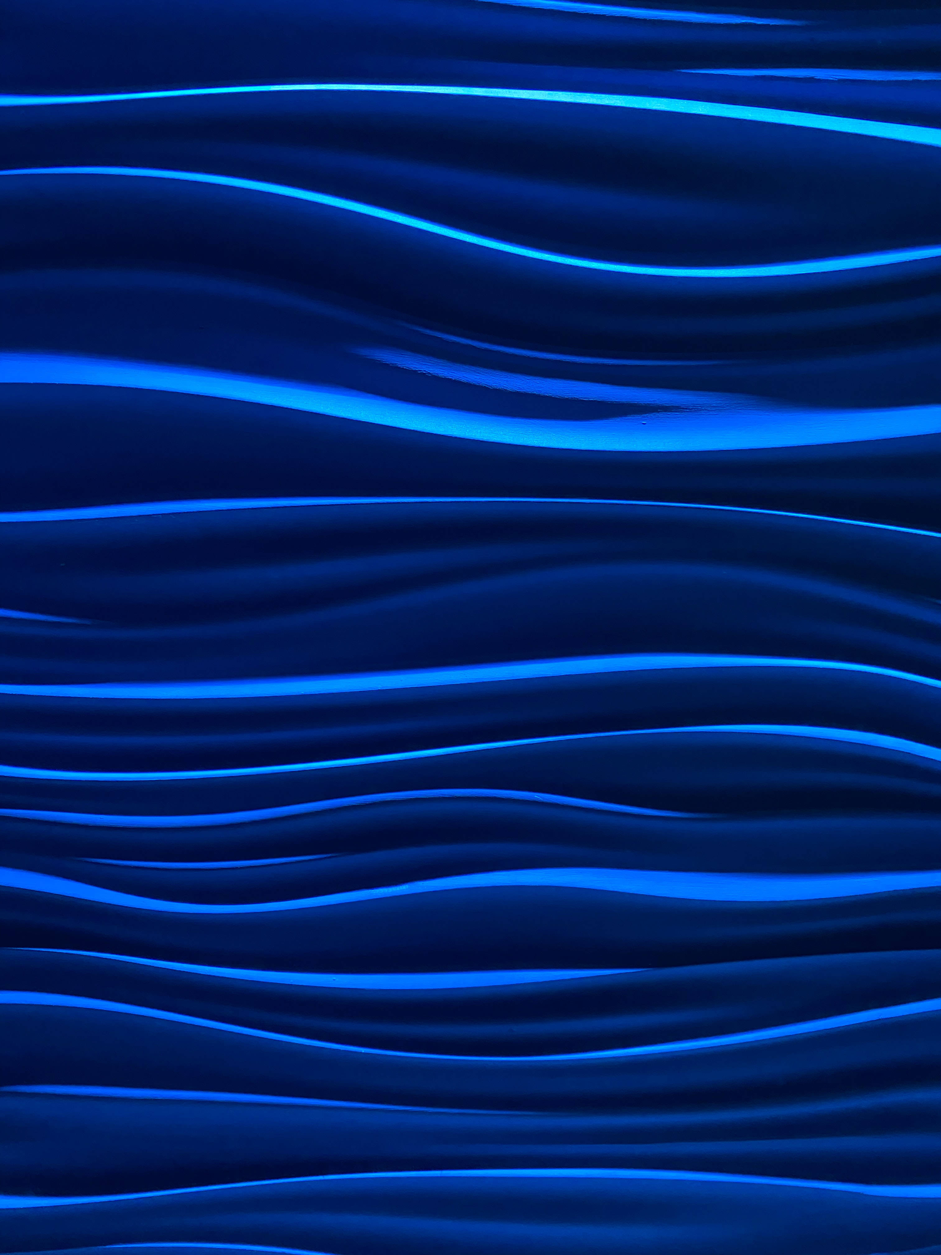 blue waves, electric blue, deep navy, 4K Phone Wallpaper