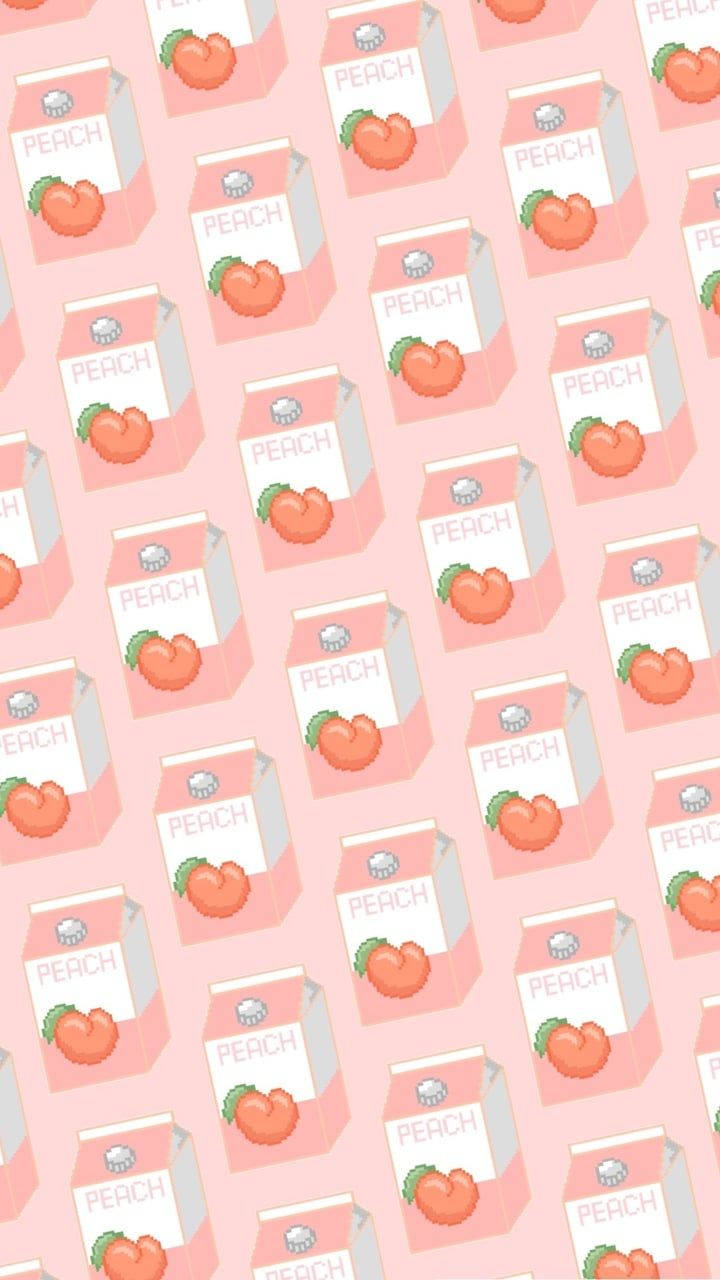 peach pink, juice boxes, pixelated peach graphics, HD Phone Wallpaper