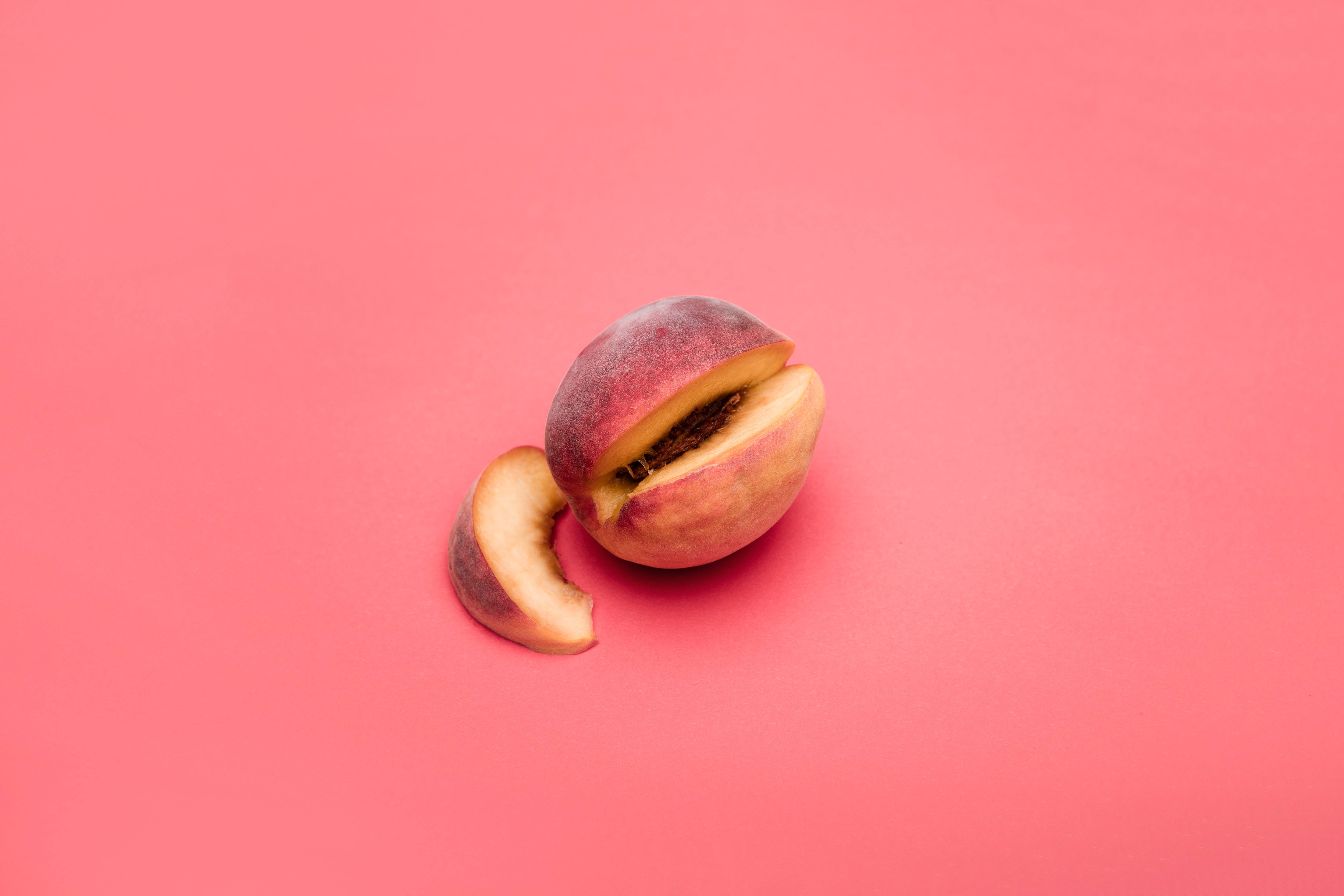 Aesthetic Peach Pink, peach, slice, 4K Desktop Wallpaper