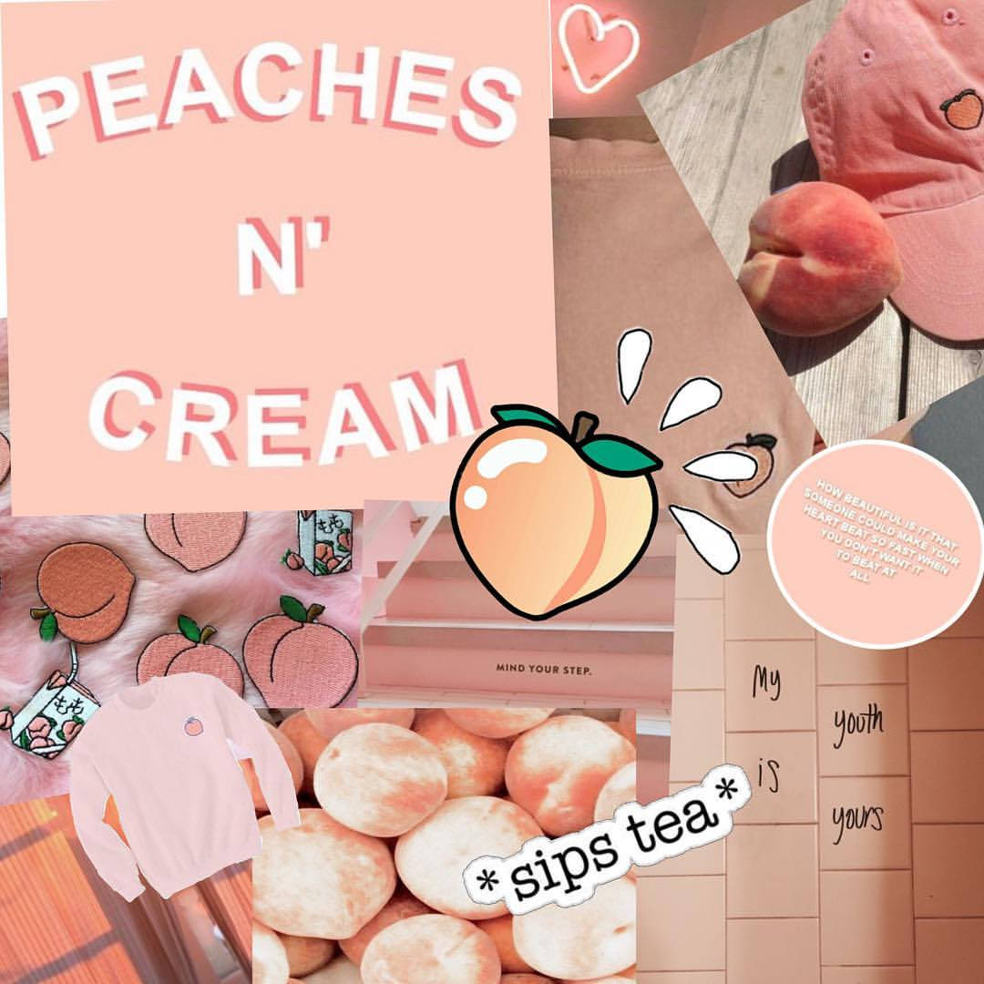 Aesthetic Peach Pink Cream, pastel peach, peaches tea apparel, SD Desktop Wallpaper