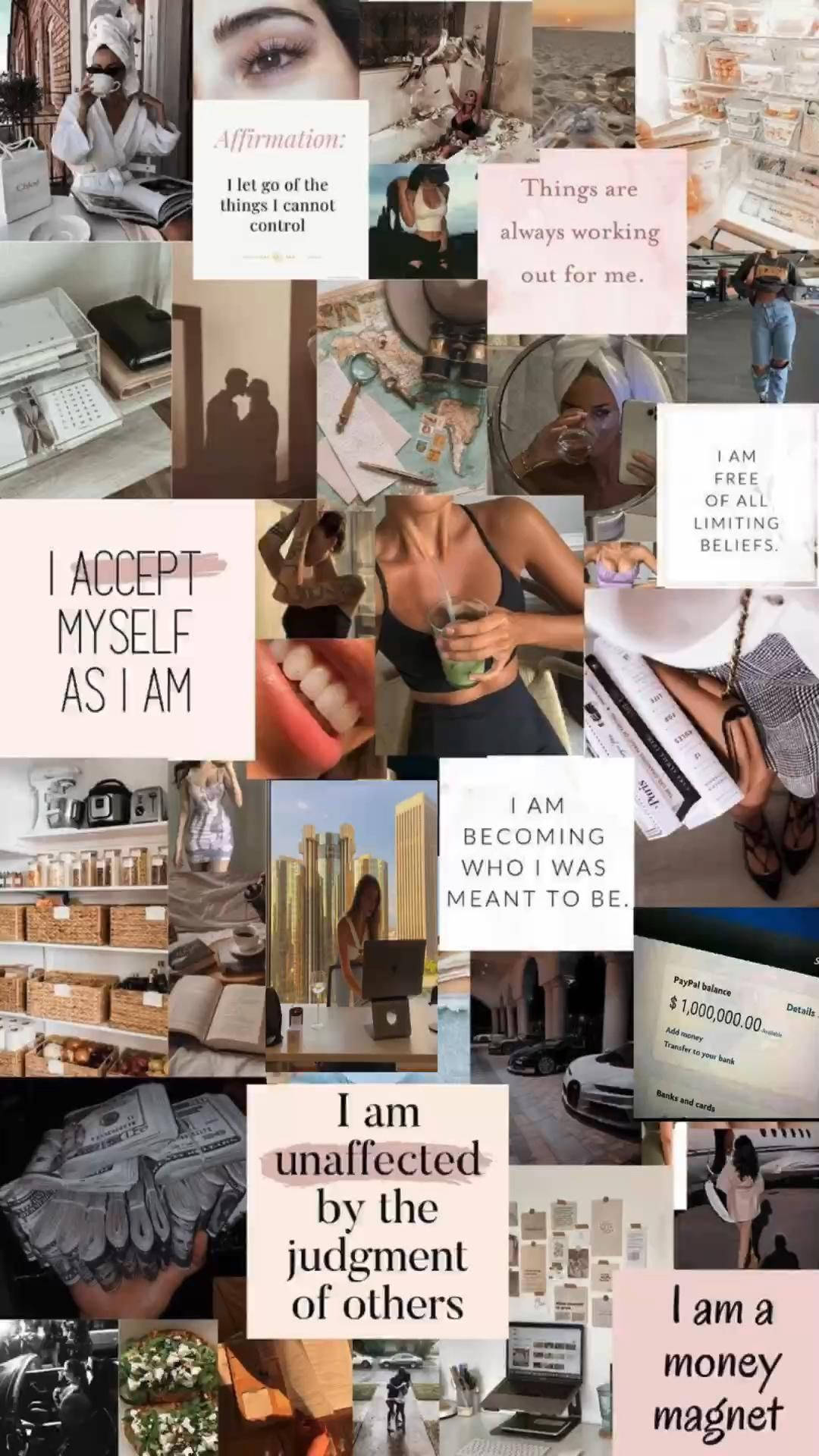 That Girl Aesthetic, affirmations, self-care moments, Full HD Phone Wallpaper