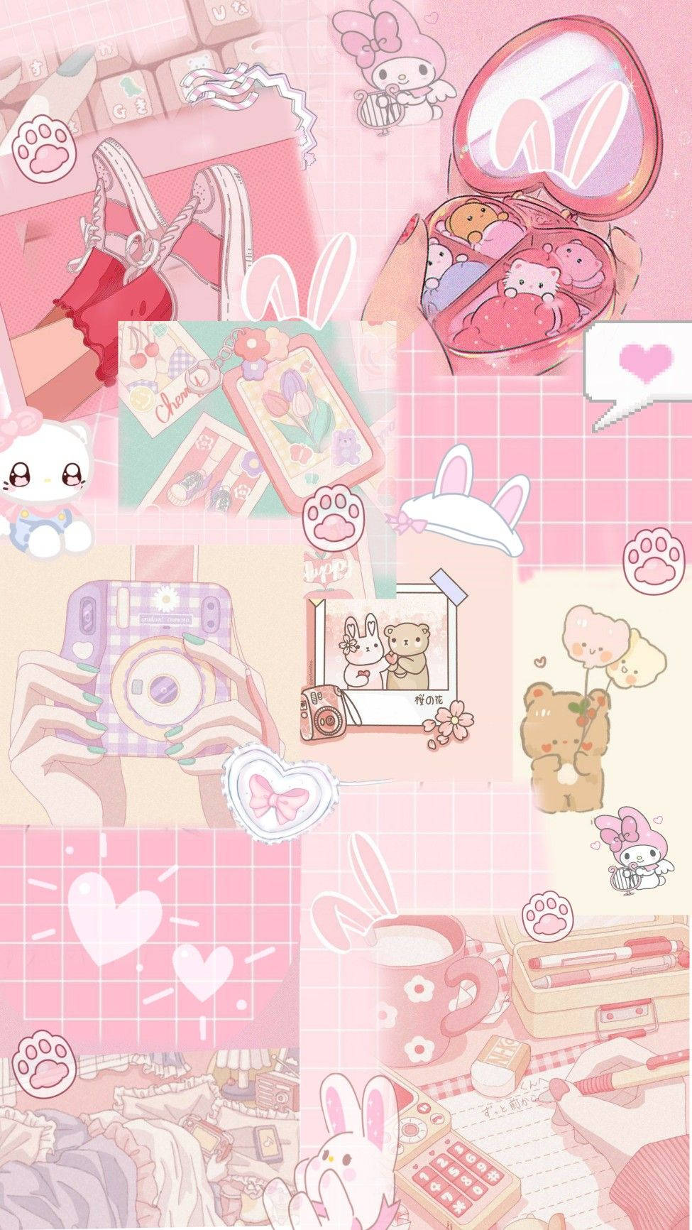 aesthetic pink anime, pastel pink, anime-style items, HD Phone Wallpaper