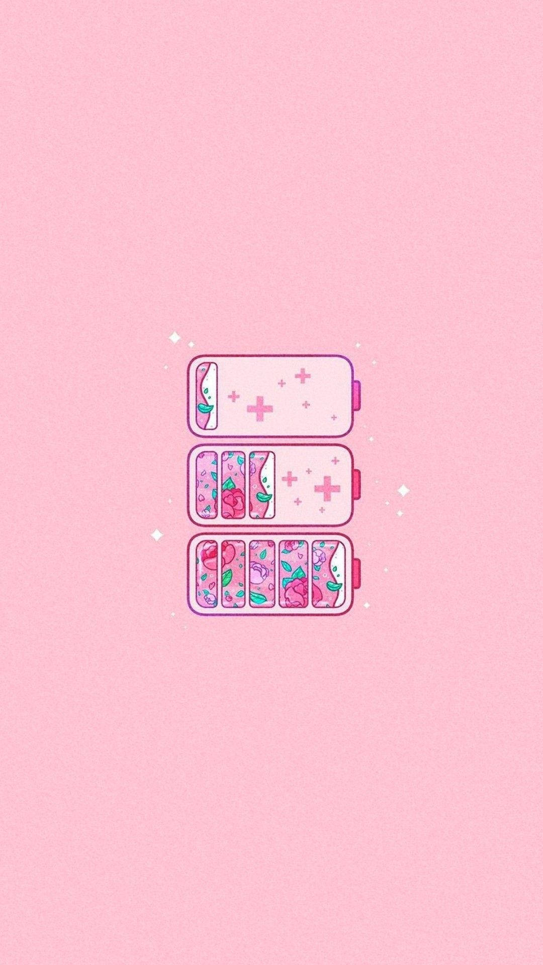 aesthetic pink anime, pink illustrated nail polish boxes, floral designs, Full HD Phone Wallpaper