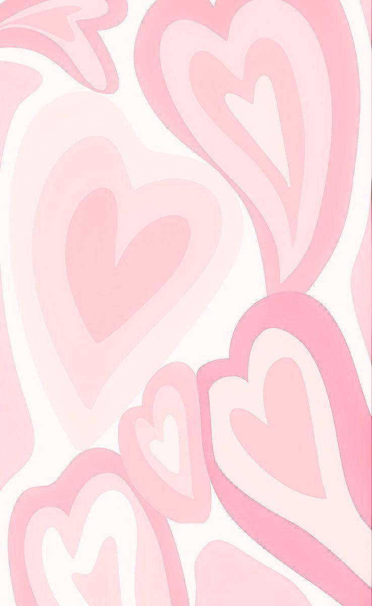 aesthetic pink iphone, soft pink hearts, layered gradients, SD Phone Wallpaper