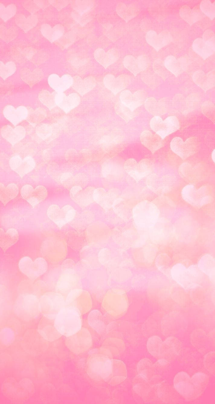 Aesthetic Pink iPhone, tiny hearts, soft pink background, HD Phone Wallpaper