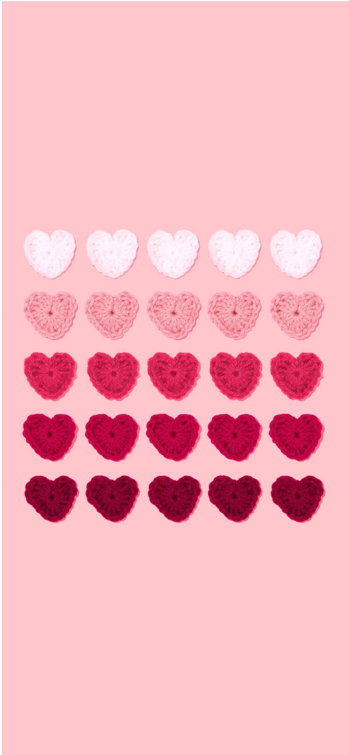 aesthetic pink iphone, embroidered hearts, gradient pink hues, Full HD Phone Wallpaper
