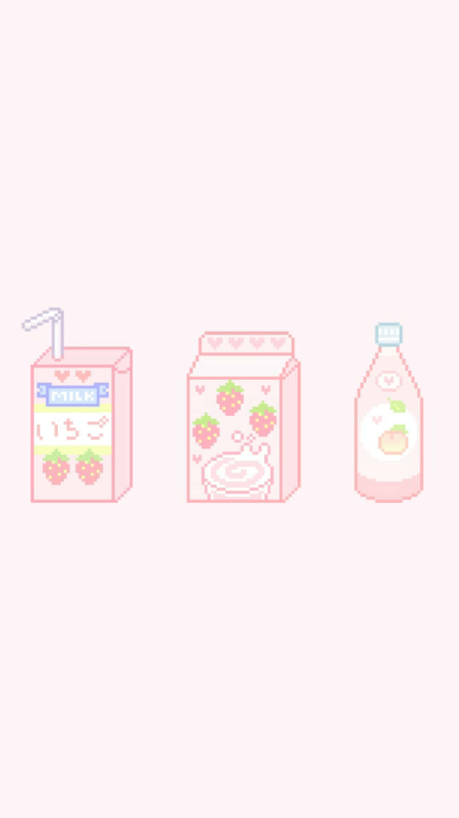 pixel-art, strawberry, peach, HD Phone Wallpaper