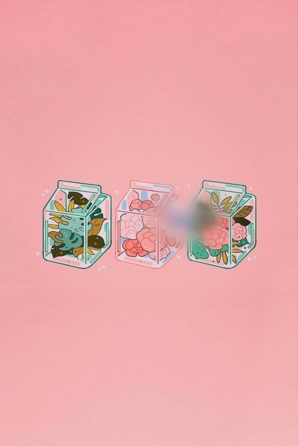 aesthetic pink kawaii, glass terrariums, plants, HD Phone Wallpaper