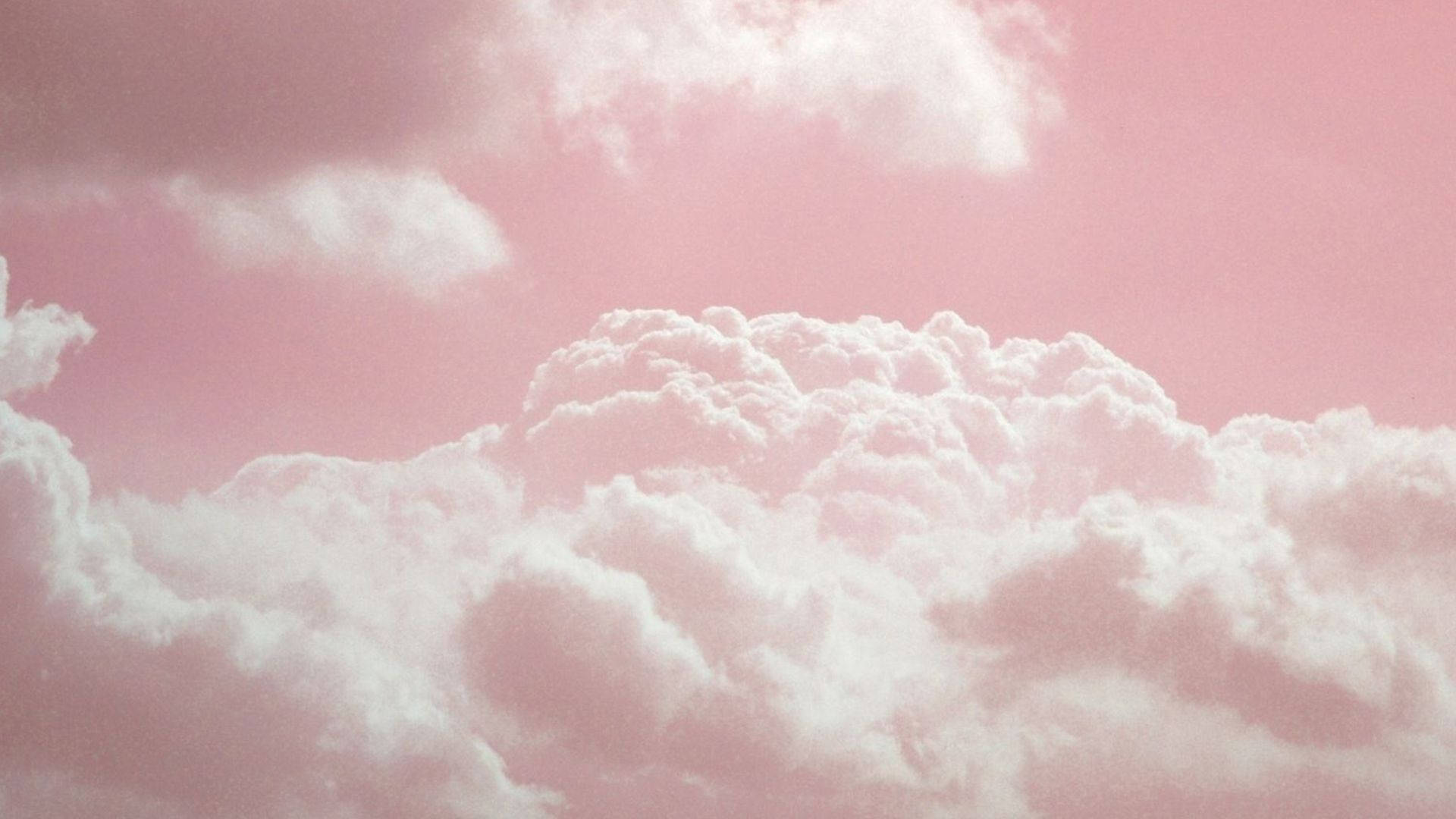 aesthetic pink sky, soft cottony clouds, dreamy pink sky, Full HD Desktop Wallpaper