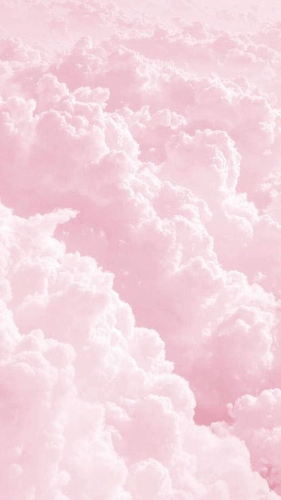 calming aesthetic pink sky, soft pink clouds, fluffy white highlights, Full HD Phone Wallpaper