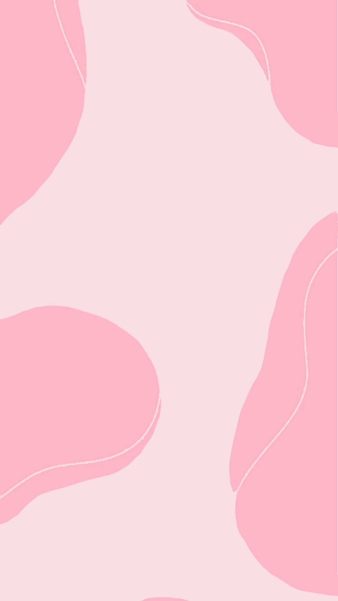 aesthetic pink, pastel pink, white outlines, Full HD Phone Wallpaper