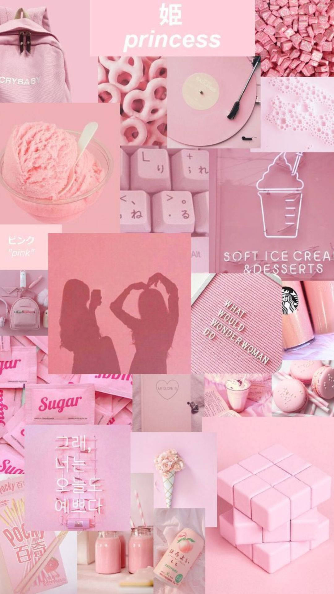 Classy Aesthetic Pink Collage, pink, pastel tones, Full HD Phone Wallpaper